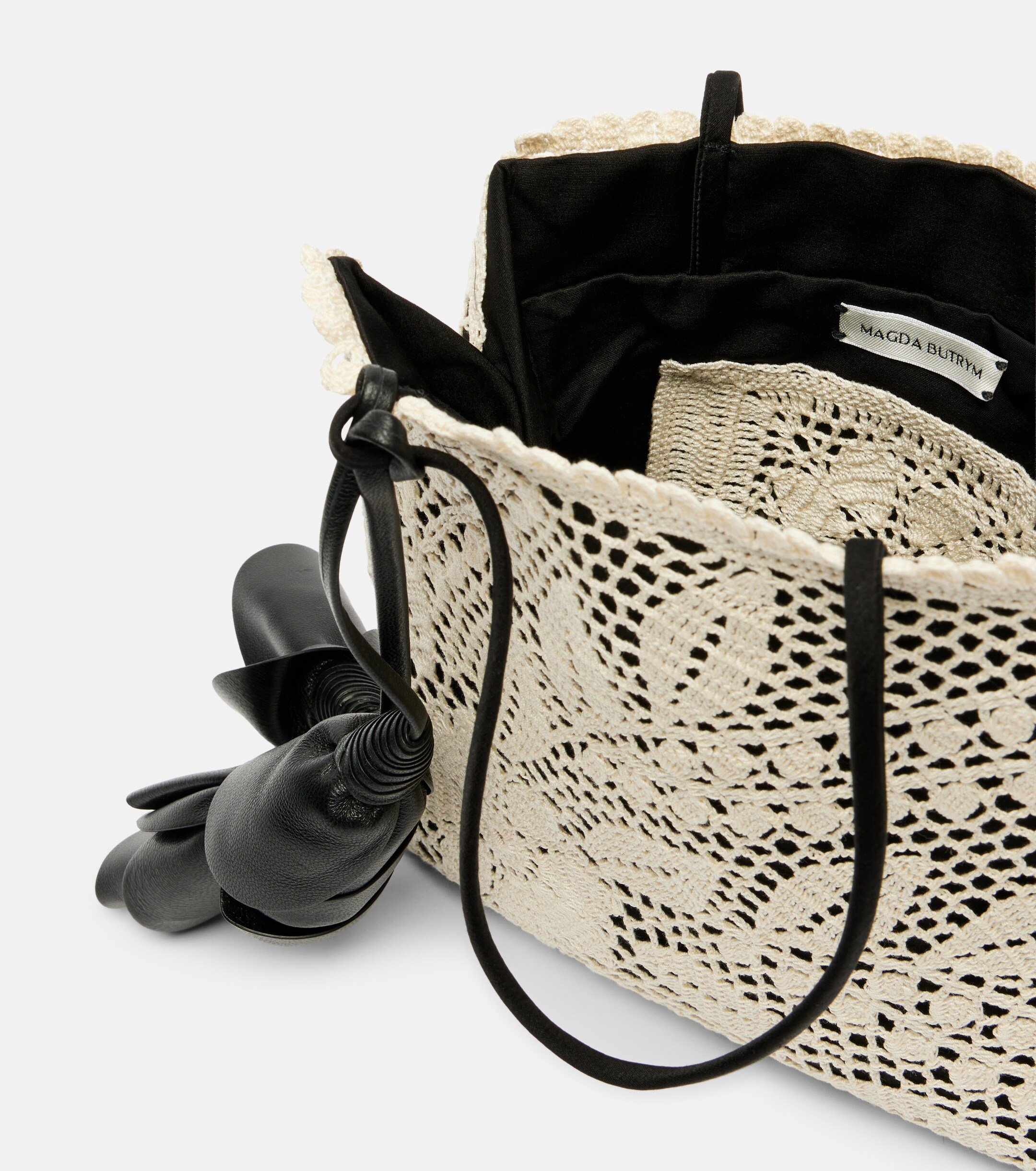 Magda Butrym Julia Small crochet leather-trimmed tote bag