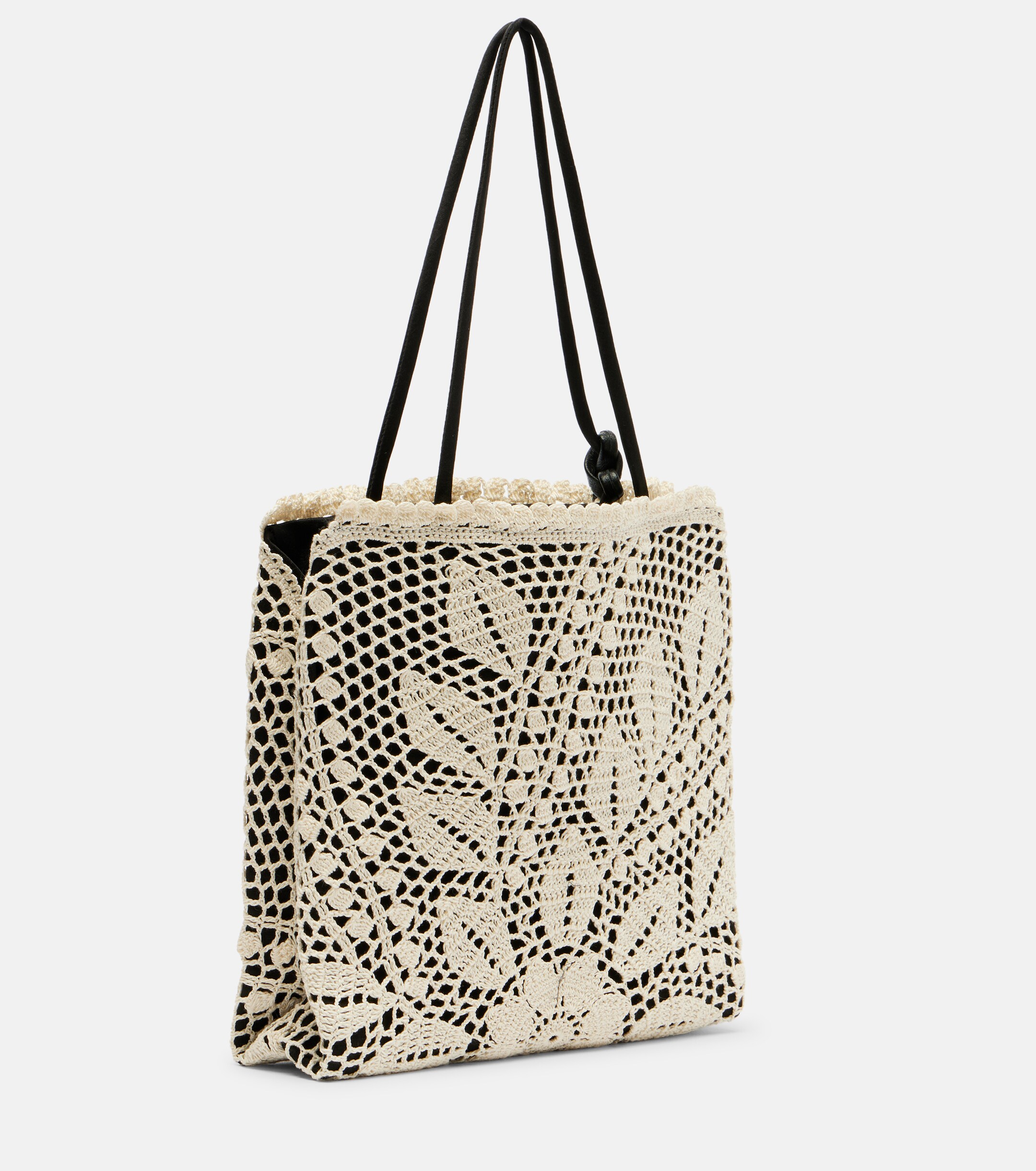 Magda Butrym Julia Small crochet leather-trimmed tote bag