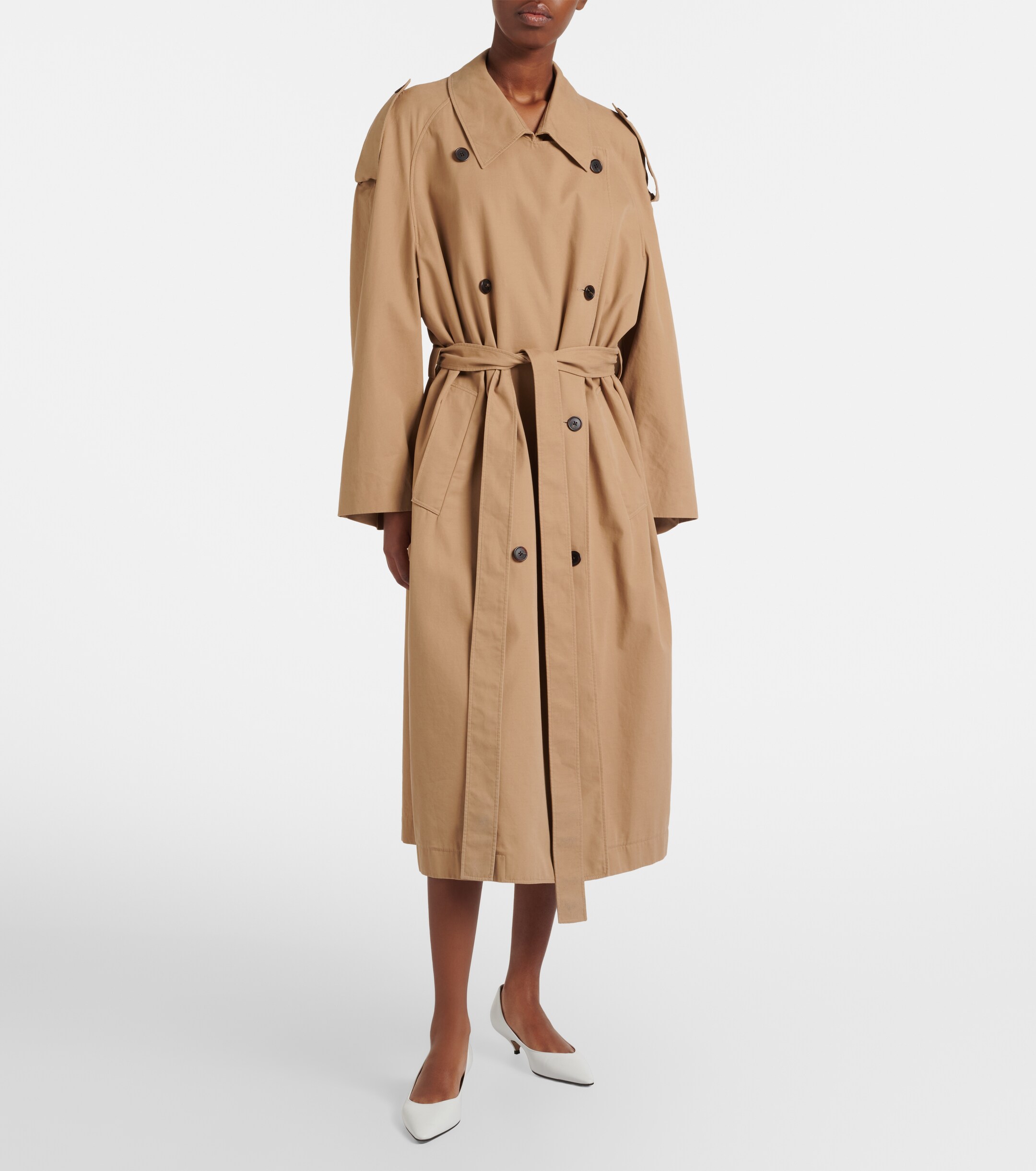 The Row Dester cotton and cashmere trench coat