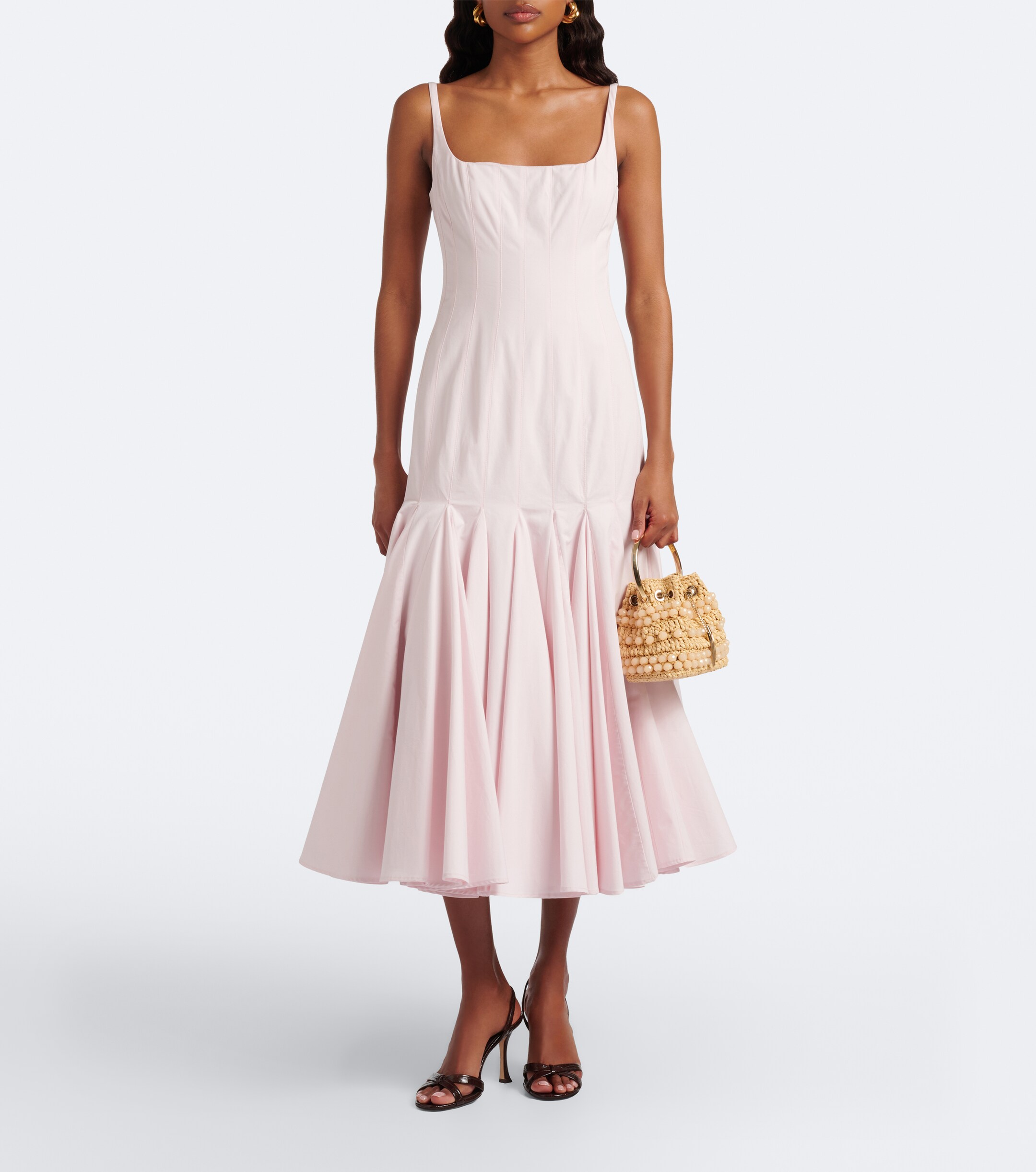 JIMMY CHOO Bon Bon beaded raffia bucket bag