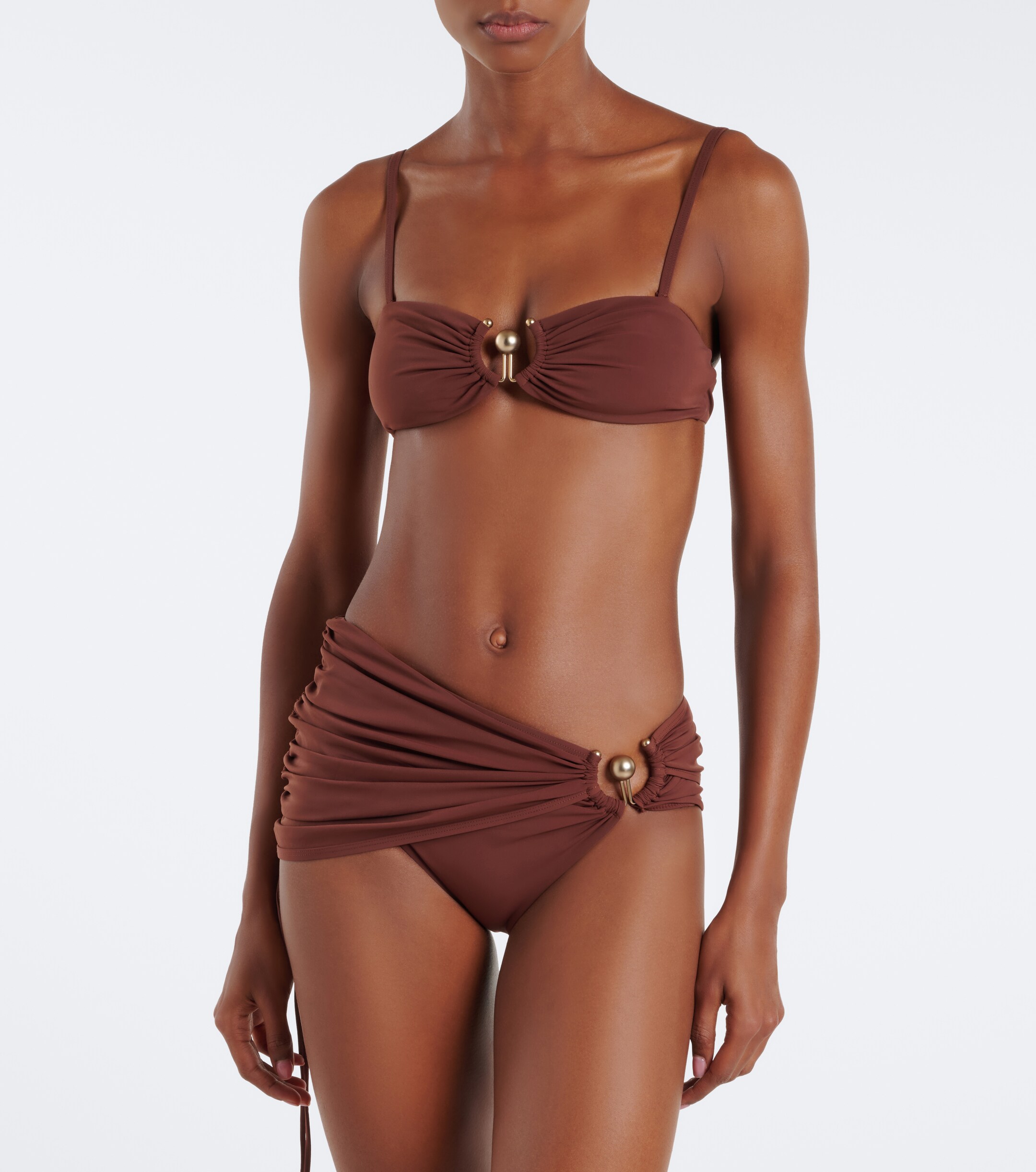 Christopher Esber Christopher Esber Embellished ruched bikini bottoms