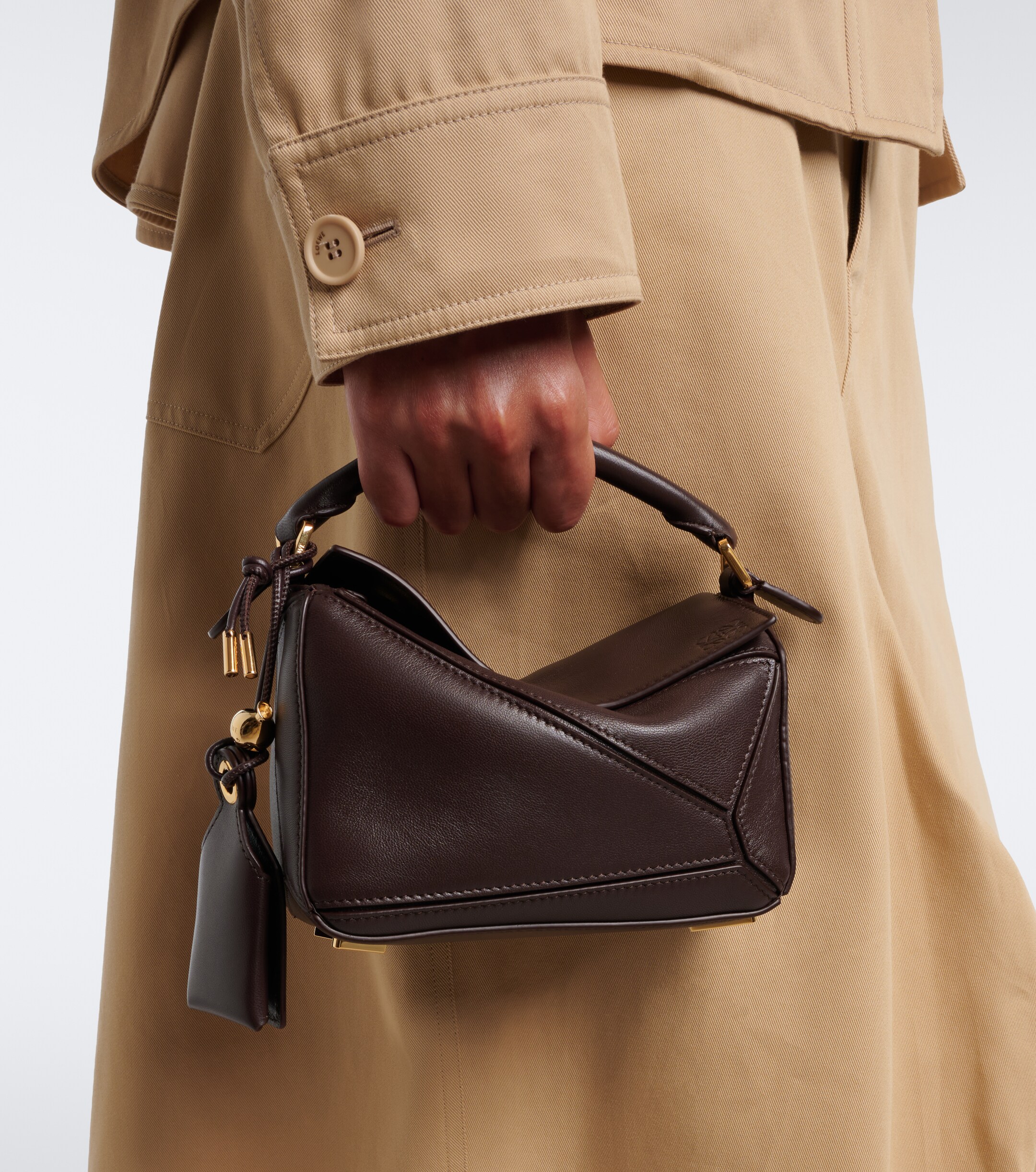 Loewe Featherlight Puzzle Small leather top-handle bag