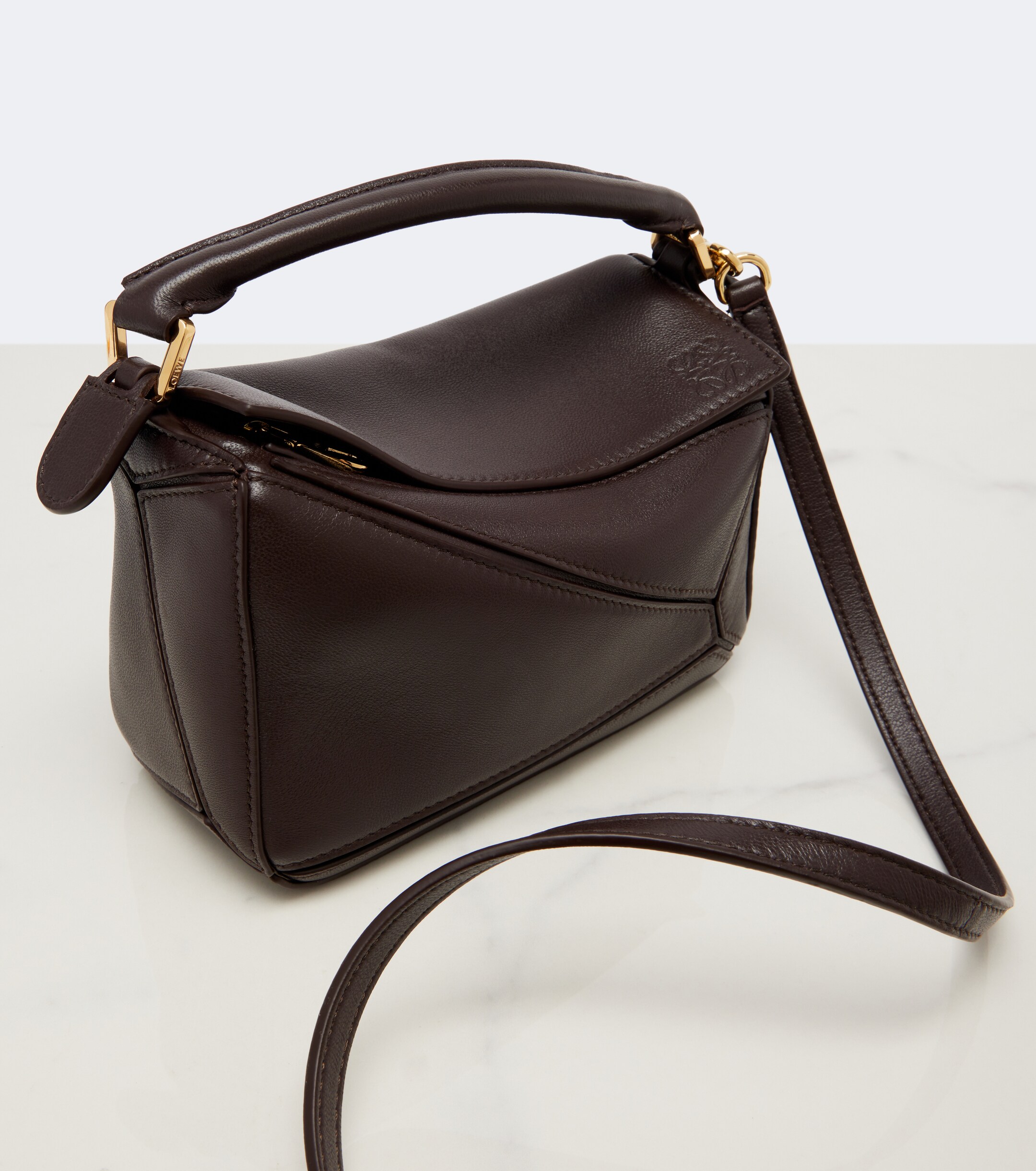 Loewe Featherlight Puzzle Small leather top-handle bag