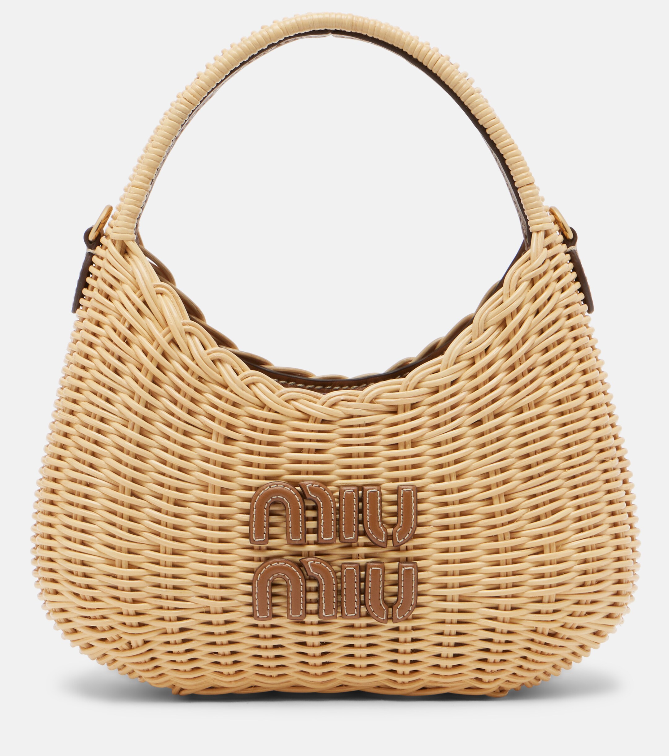 Miu Miu Wander wicker top-handle bag