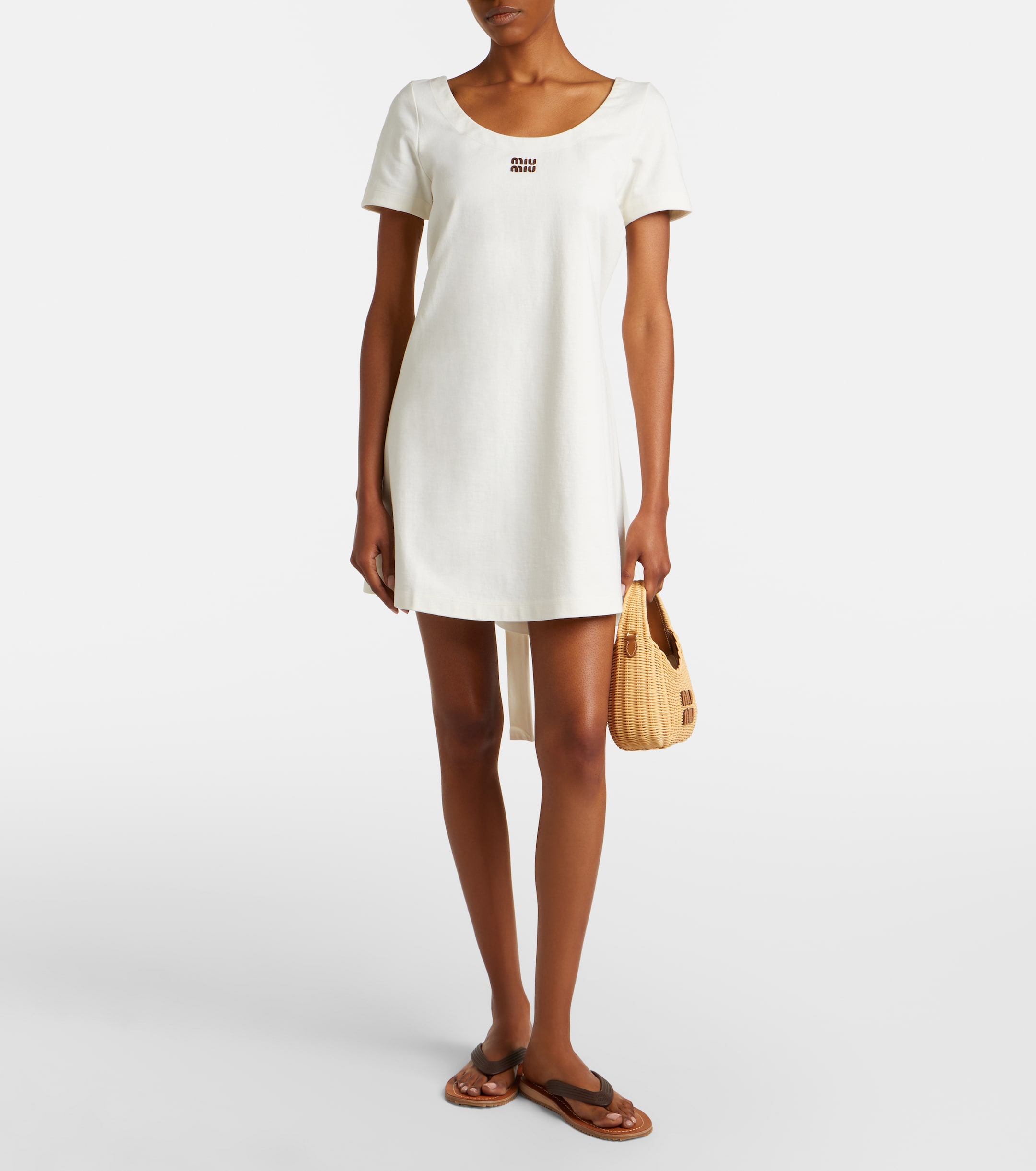 Miu Miu Wander wicker top-handle bag