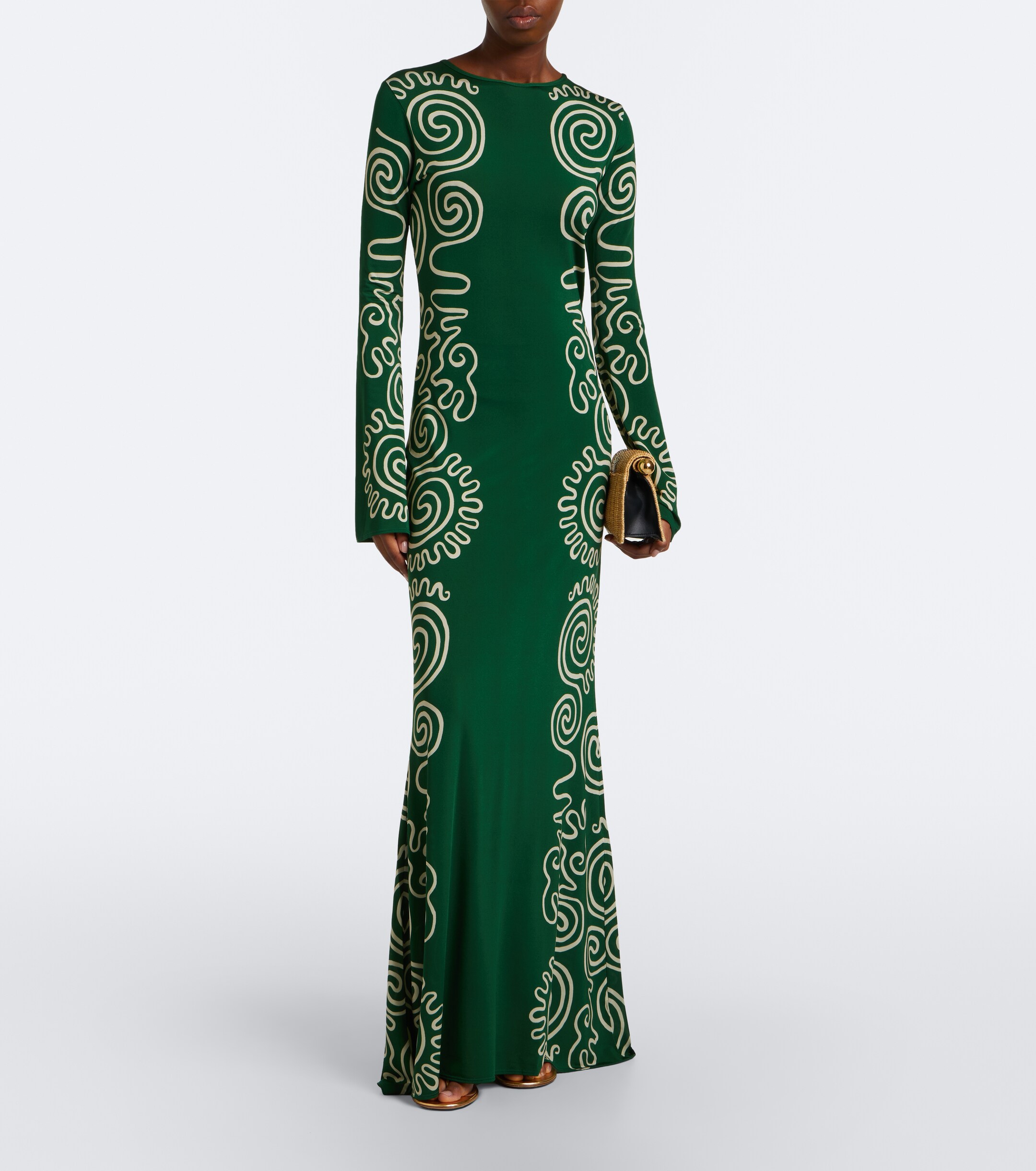 Cala de la Cruz Cala de la Cruz Amay printed satin maxi dress