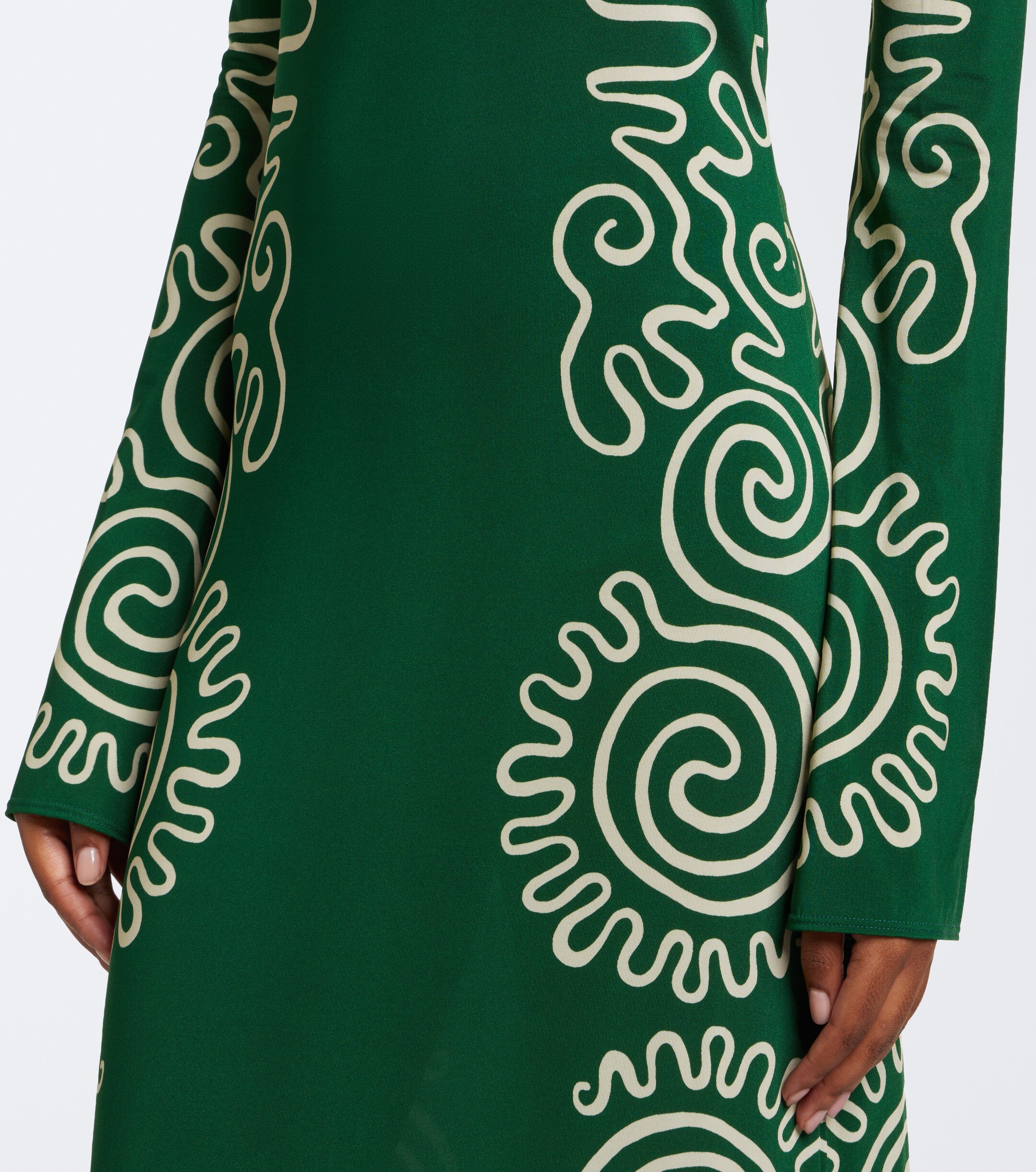 Cala de la Cruz Cala de la Cruz Amay printed satin maxi dress