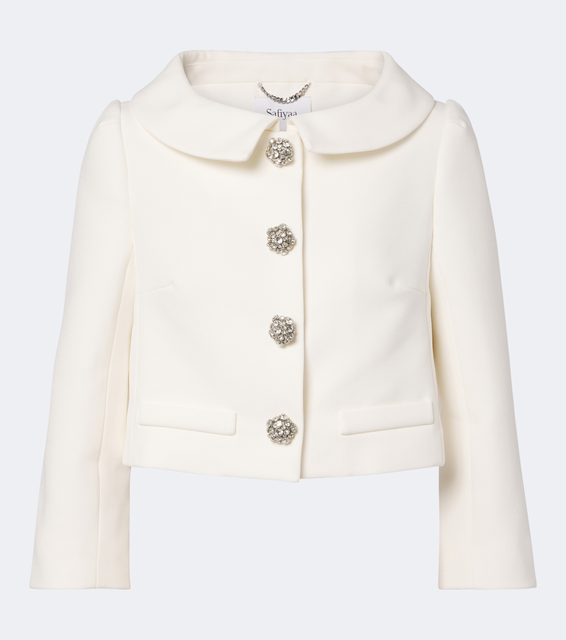 Safiyaa Safiyaa Bridal Brigitta cropped crêpe jacket