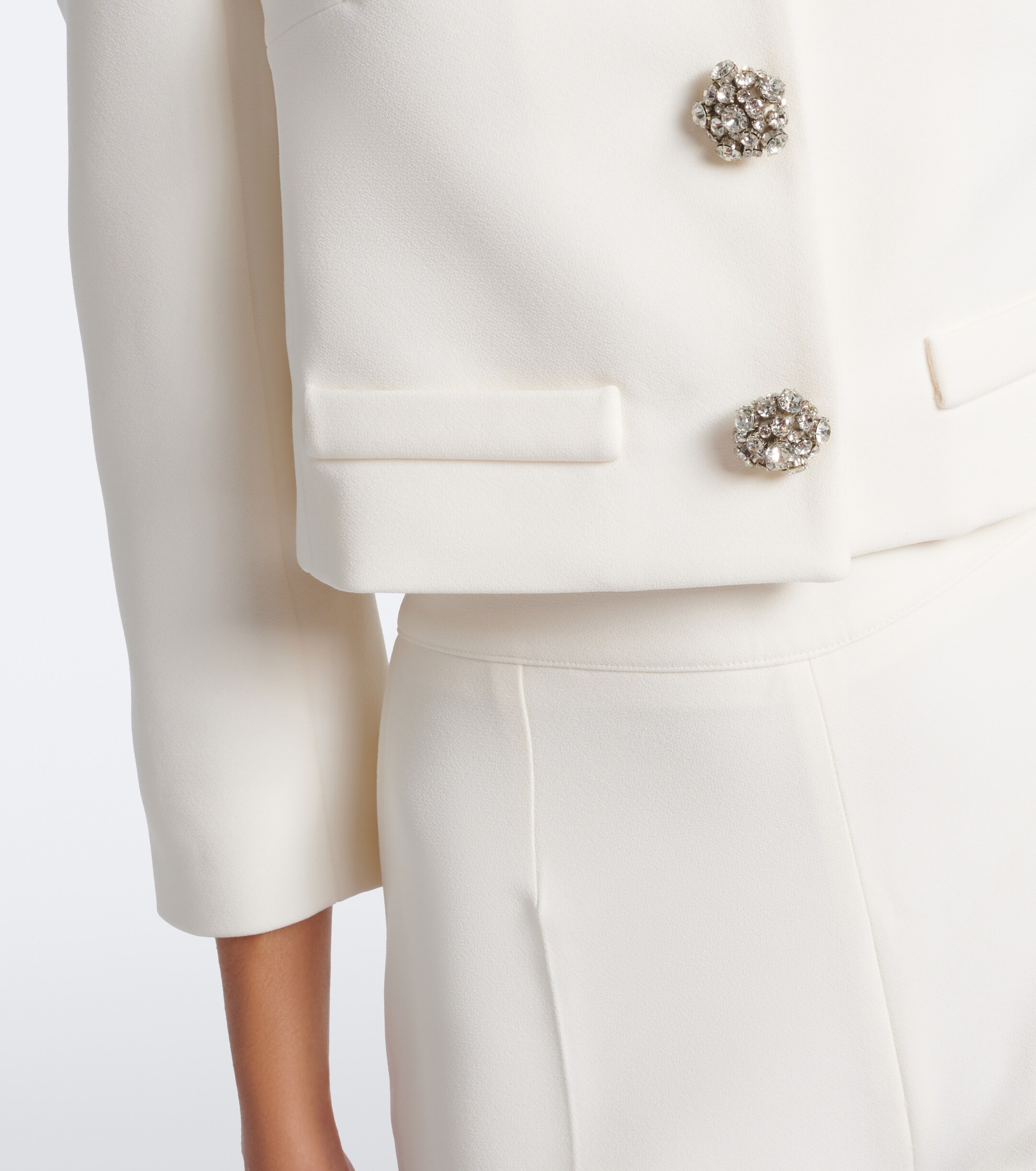 Safiyaa Safiyaa Bridal Brigitta cropped crêpe jacket