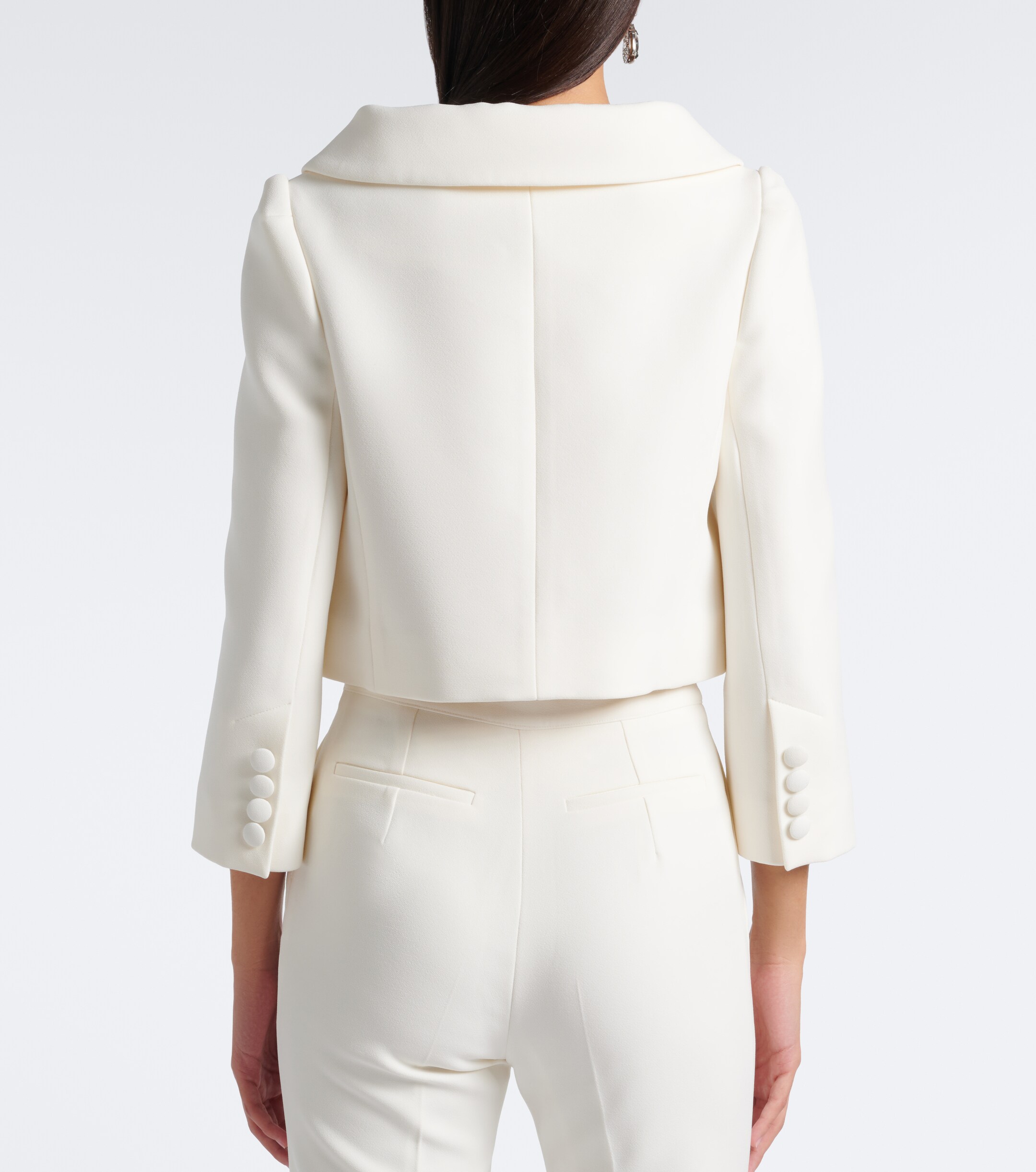 Safiyaa Safiyaa Bridal Brigitta cropped crêpe jacket