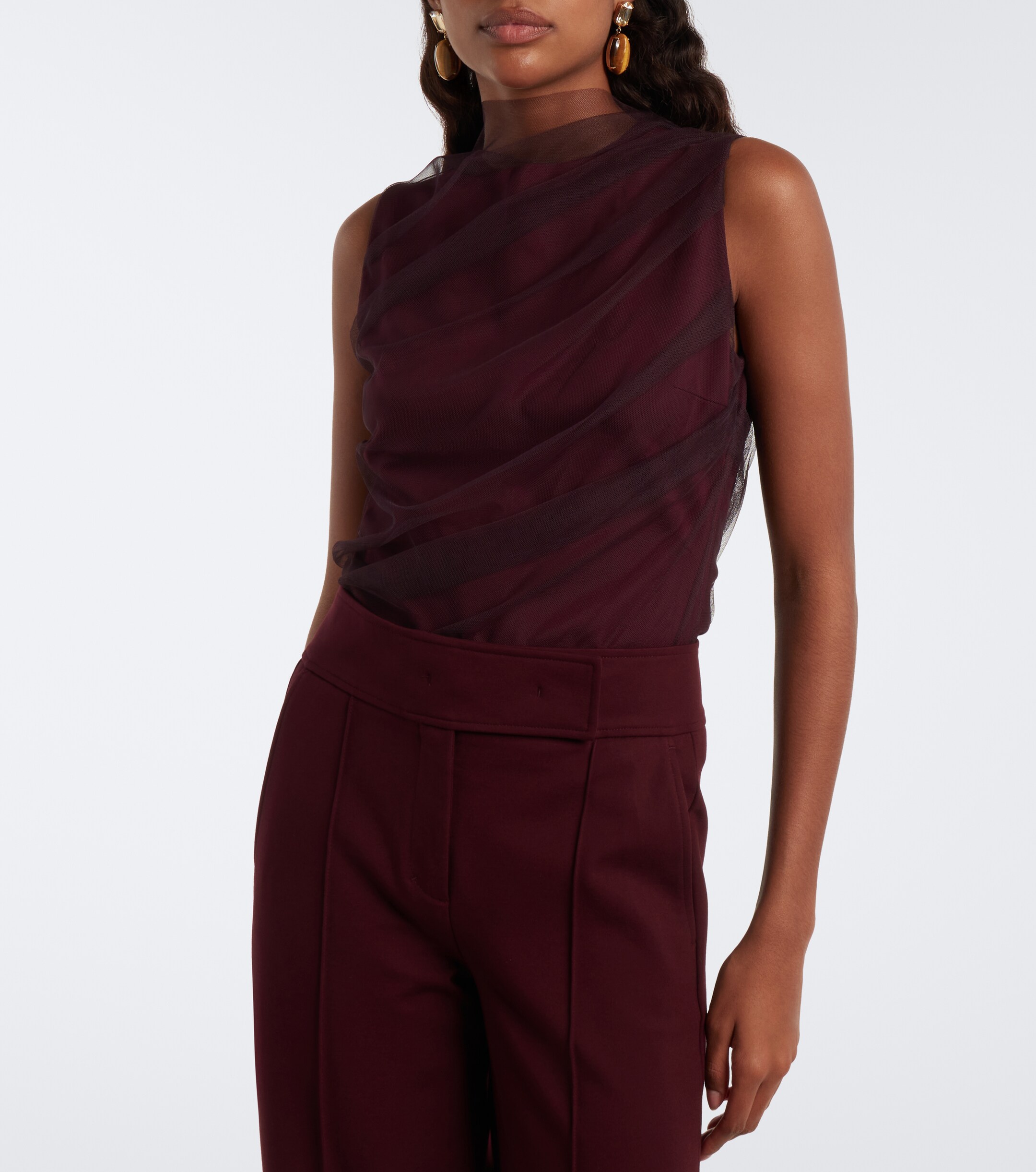 Dorothee Schumacher Dorothee Schumacher Layered draped jersey and tulle top
