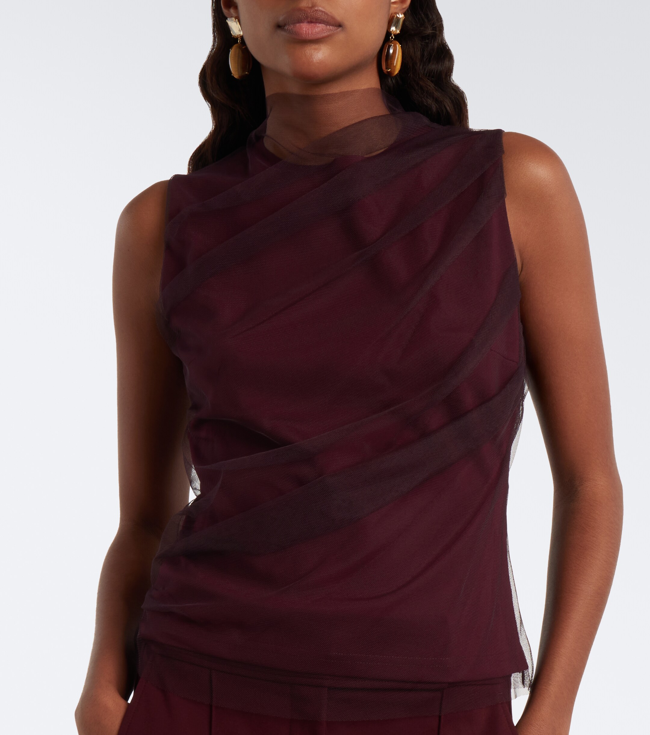 Dorothee Schumacher Dorothee Schumacher Layered draped jersey and tulle top