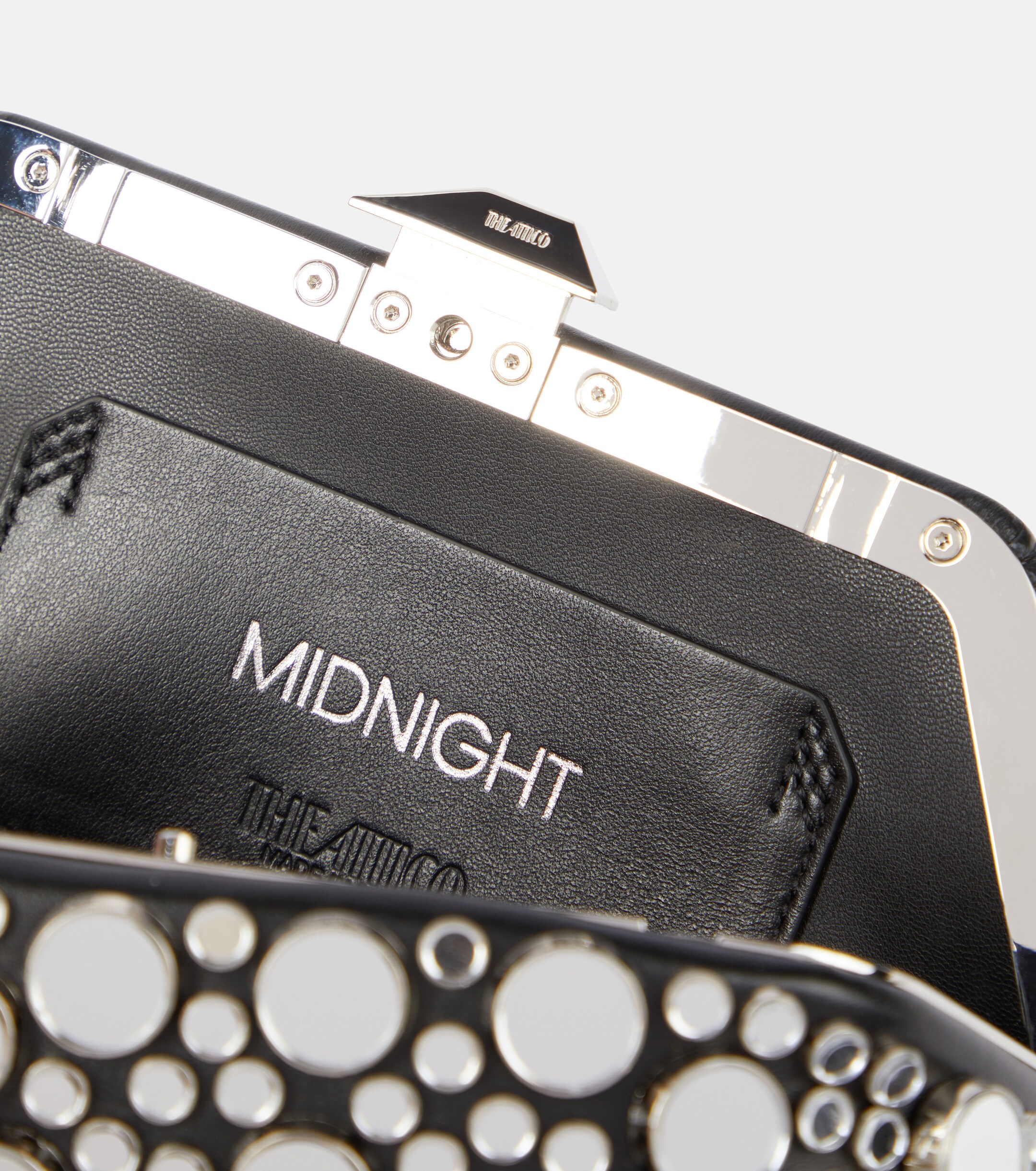 THE ATTICO Midnight Mini studded leather clutch