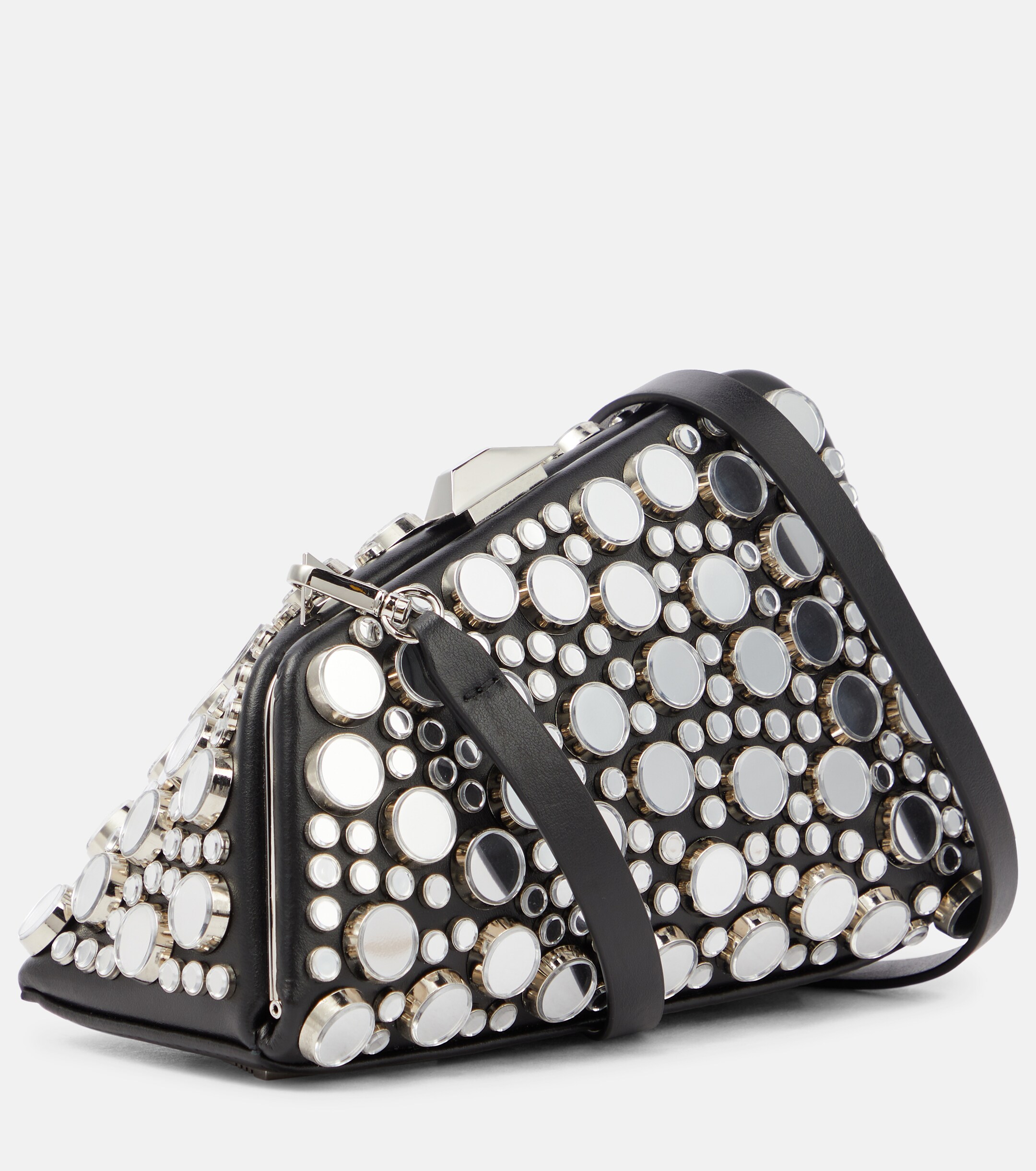 THE ATTICO Midnight Mini studded leather clutch