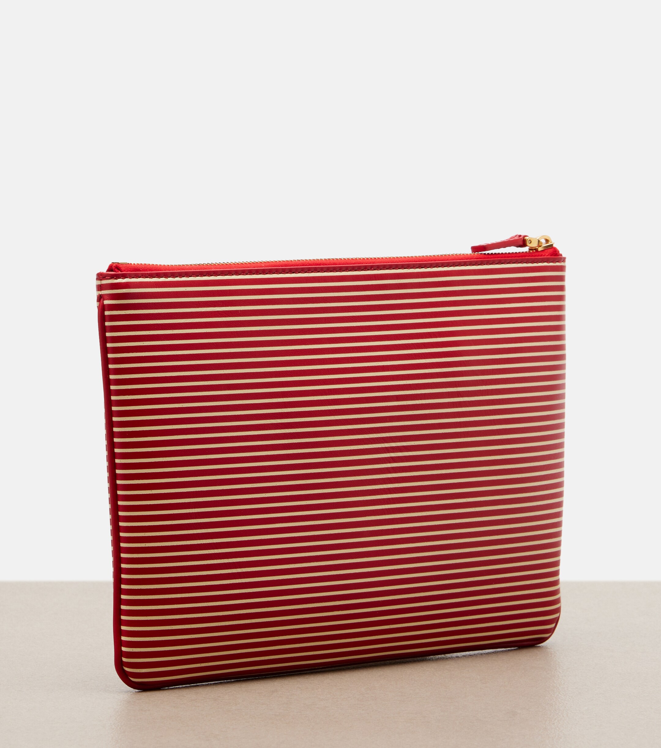 Valentino Garavani VLogo striped leather pouch thumbnail