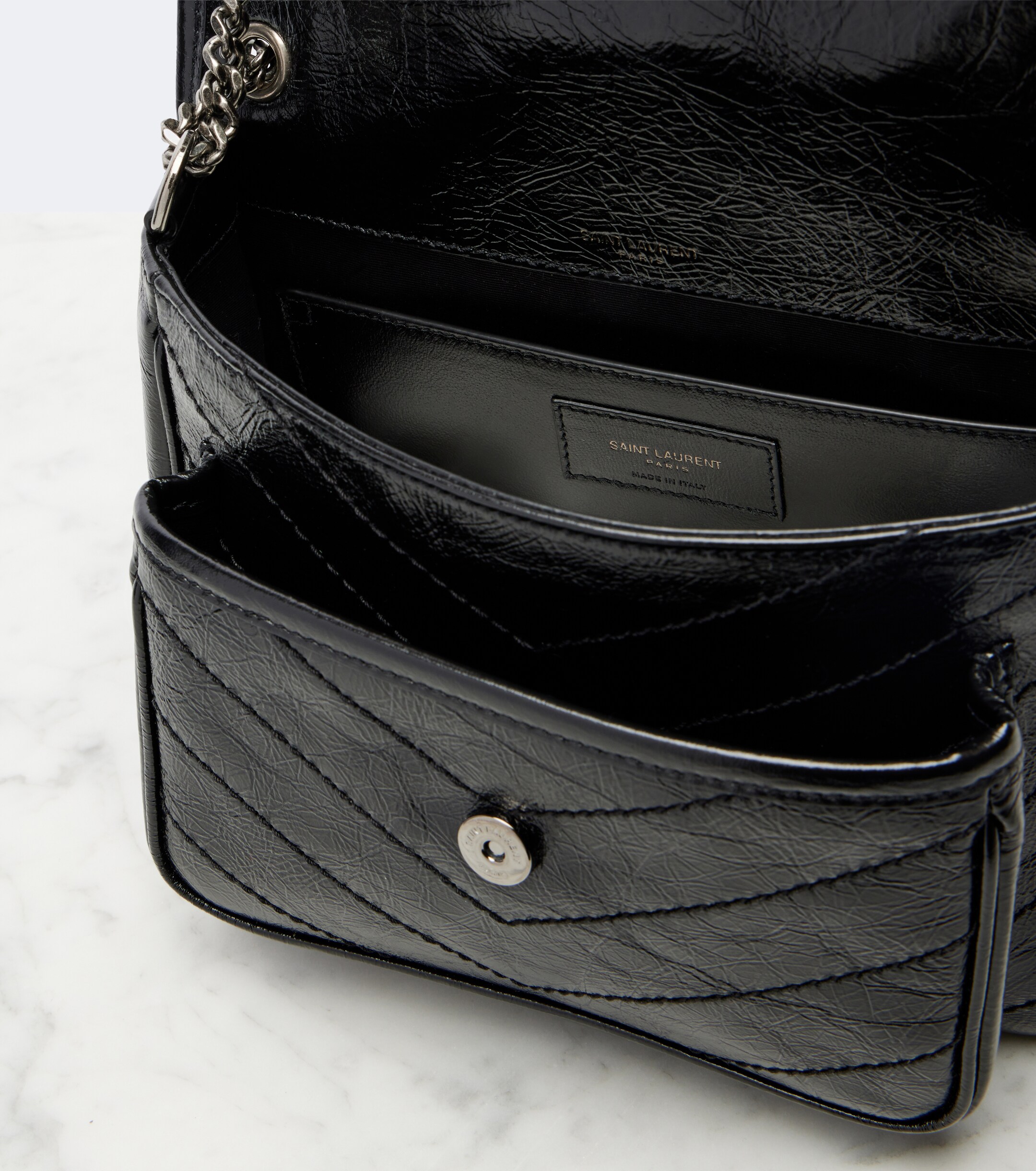 Saint Laurent Niki Mini embellished leather crossbody bag