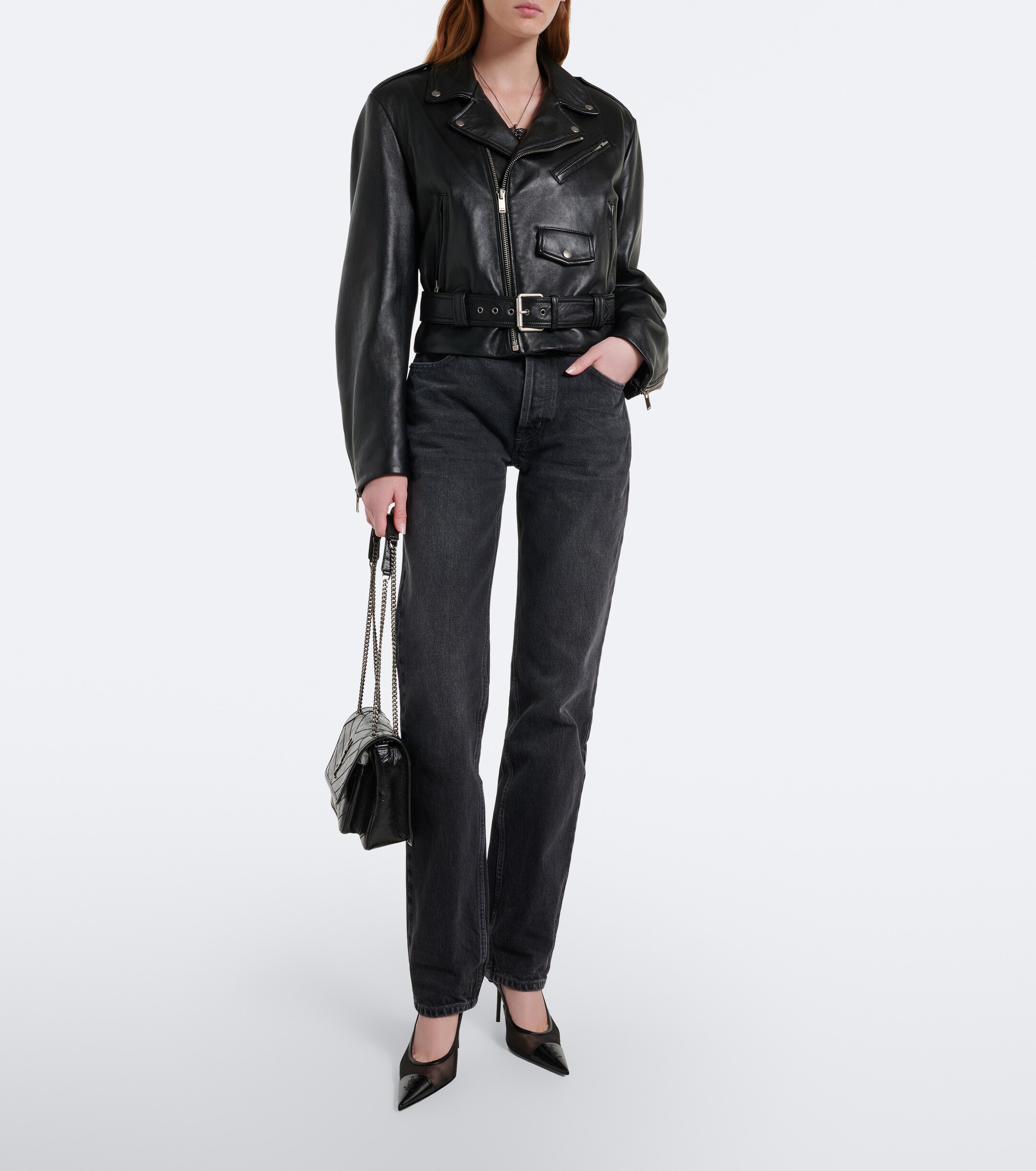 Saint Laurent Niki Mini embellished leather crossbody bag
