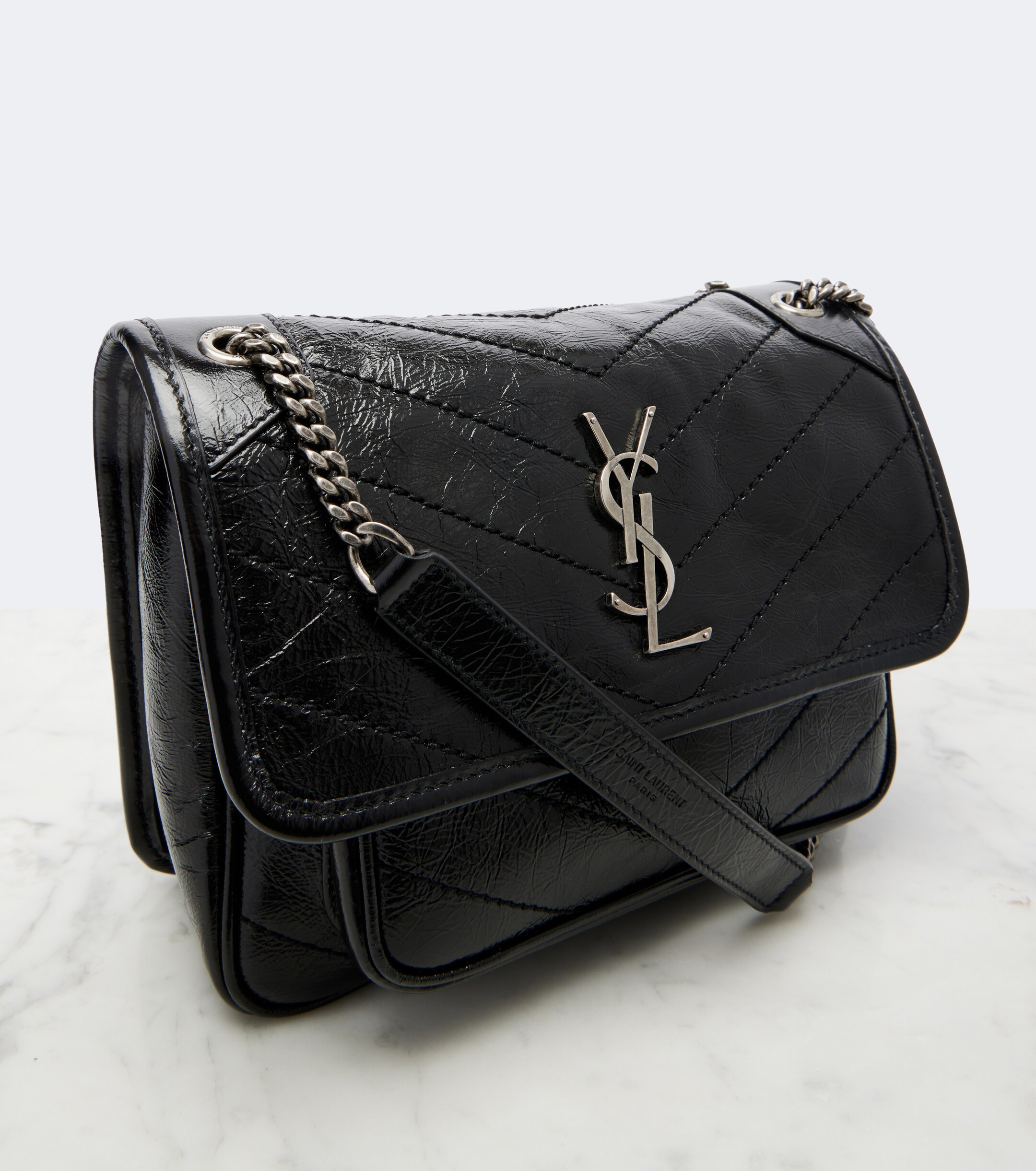 Saint Laurent Niki Mini embellished leather crossbody bag