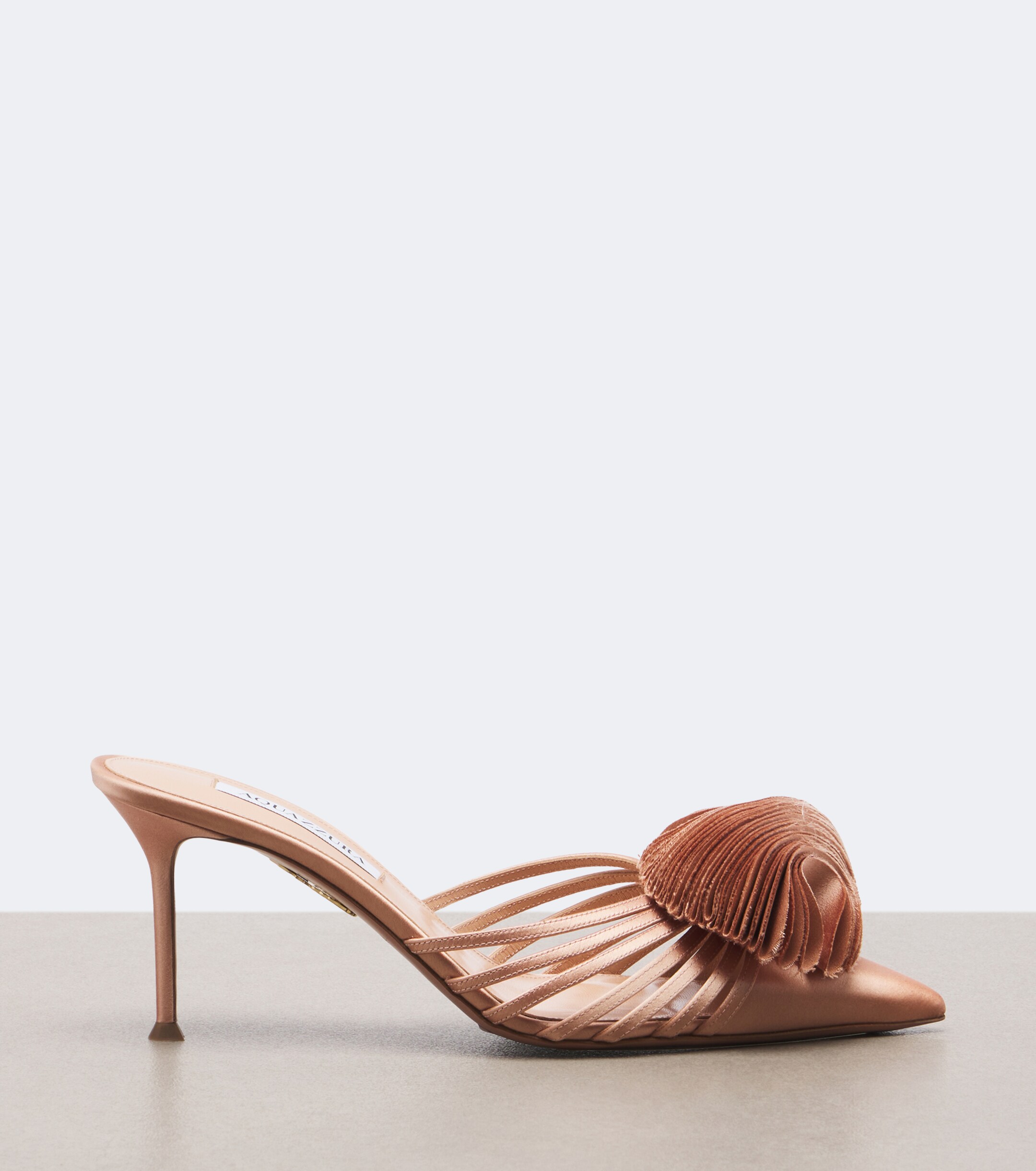 AQUAZZURA Aquazzura Wild Bloom floral-appliqué satin mules