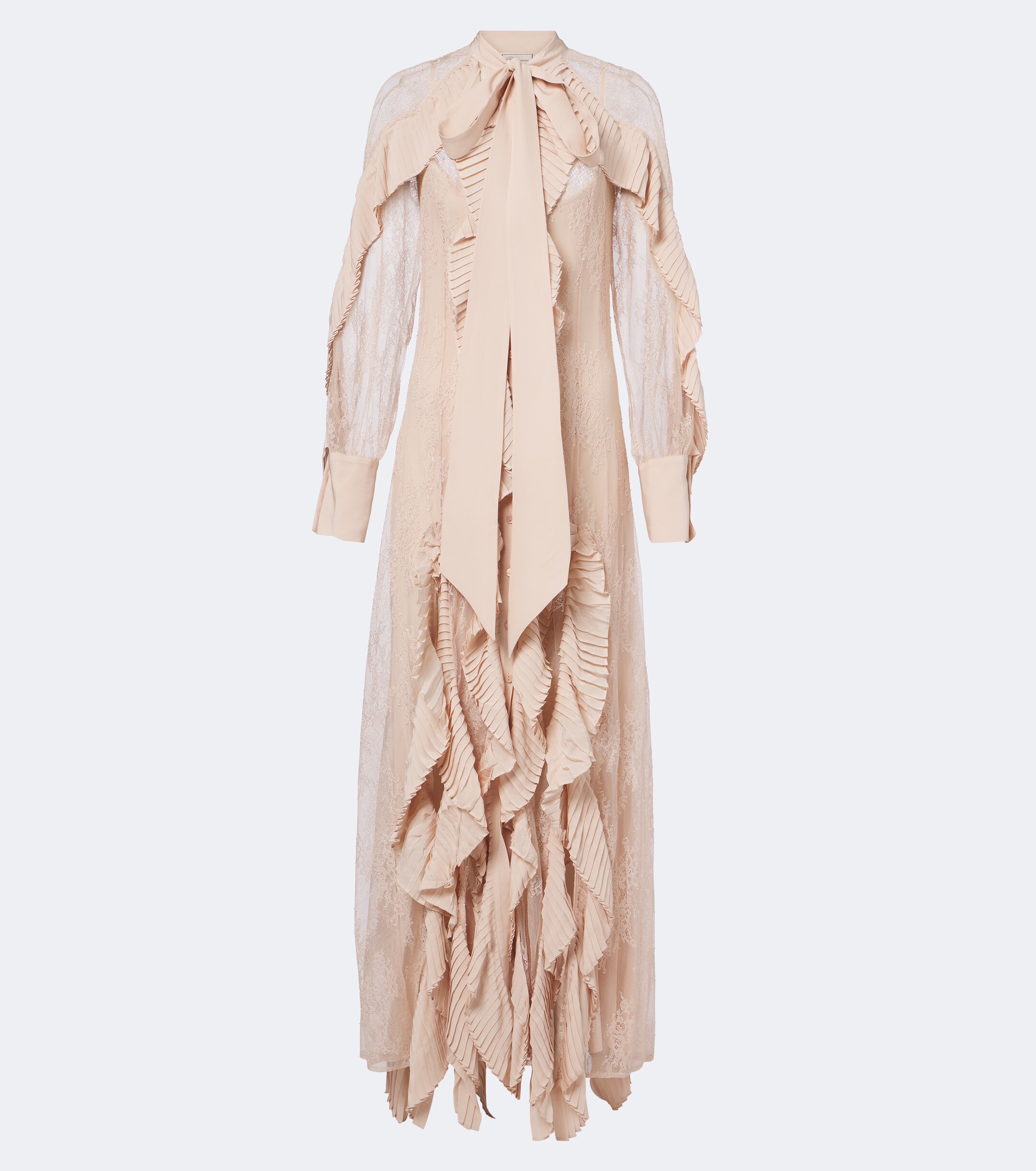 Blumarine Blumarine Ruffled tie-neck lace gown