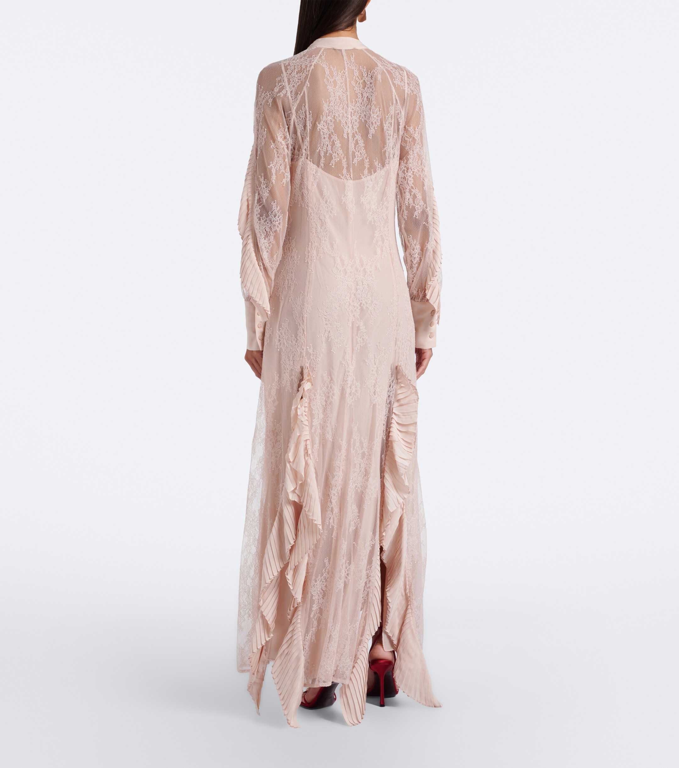 Blumarine Blumarine Ruffled tie-neck lace gown