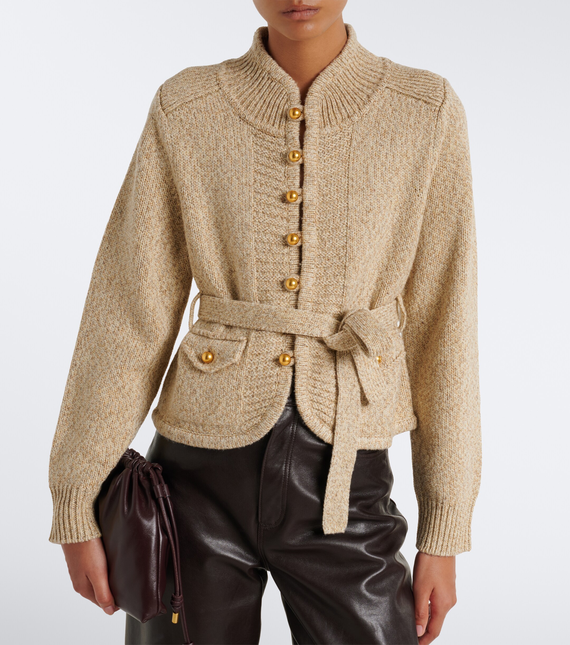 Xu Zhi Xu Zhi Belted wool and silk cardigan