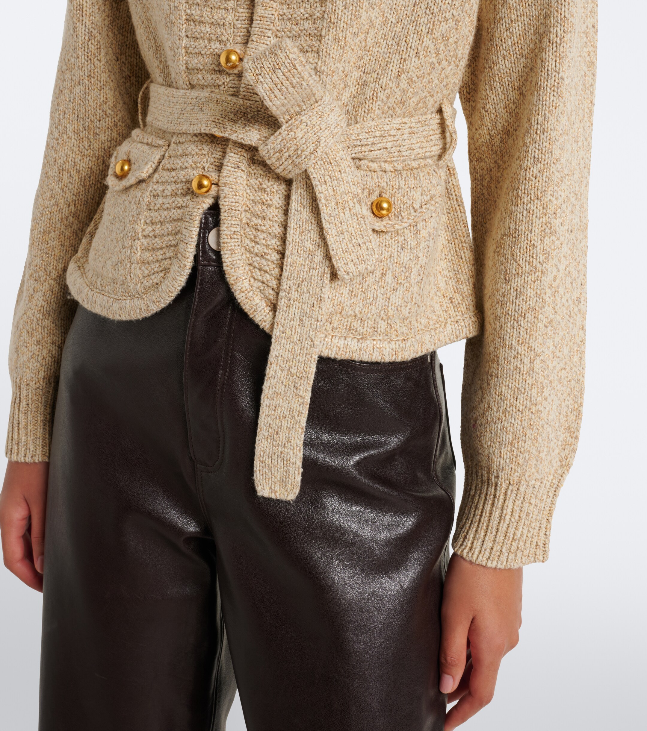 Xu Zhi Xu Zhi Belted wool and silk cardigan
