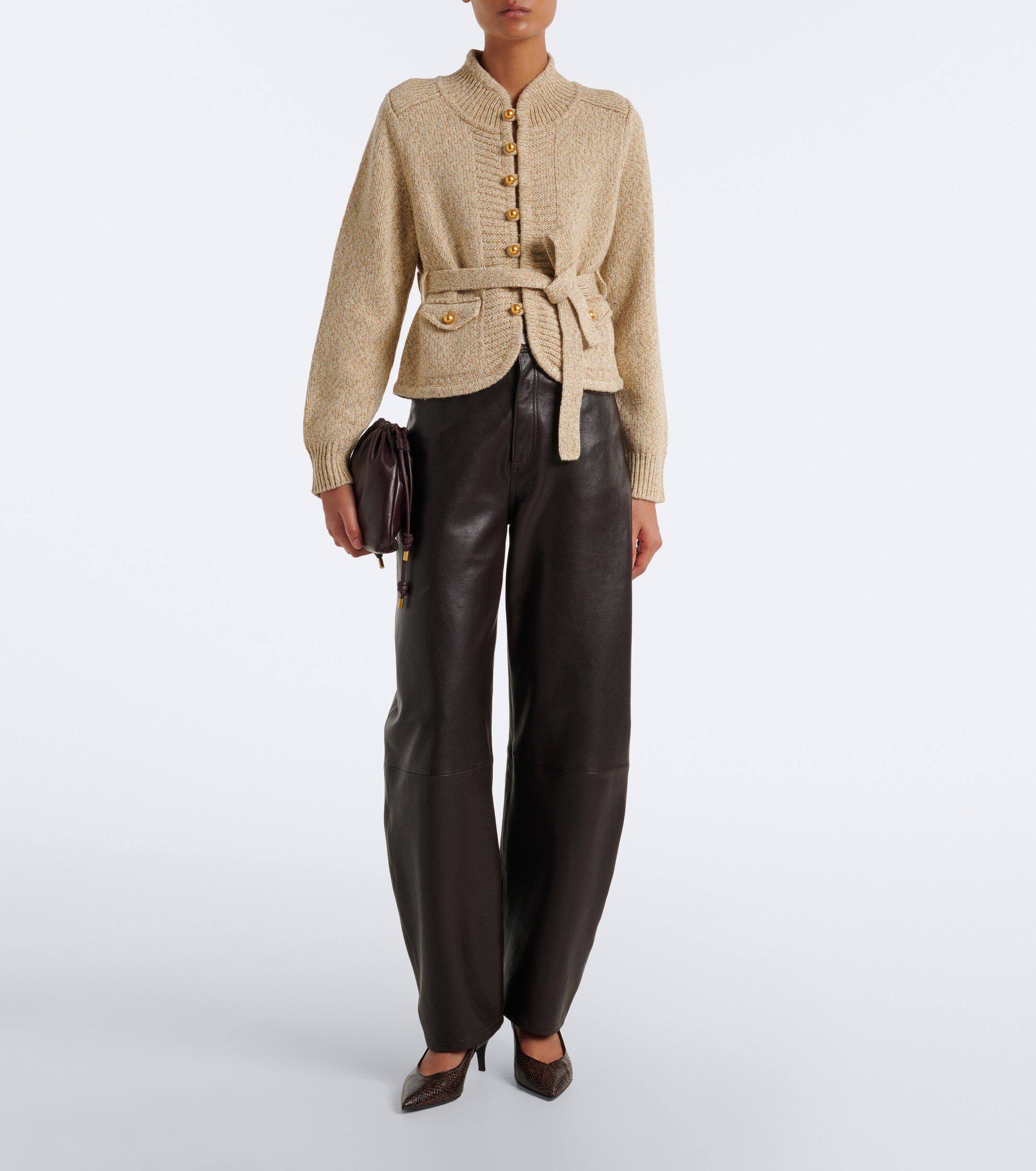 Xu Zhi Xu Zhi Belted wool and silk cardigan