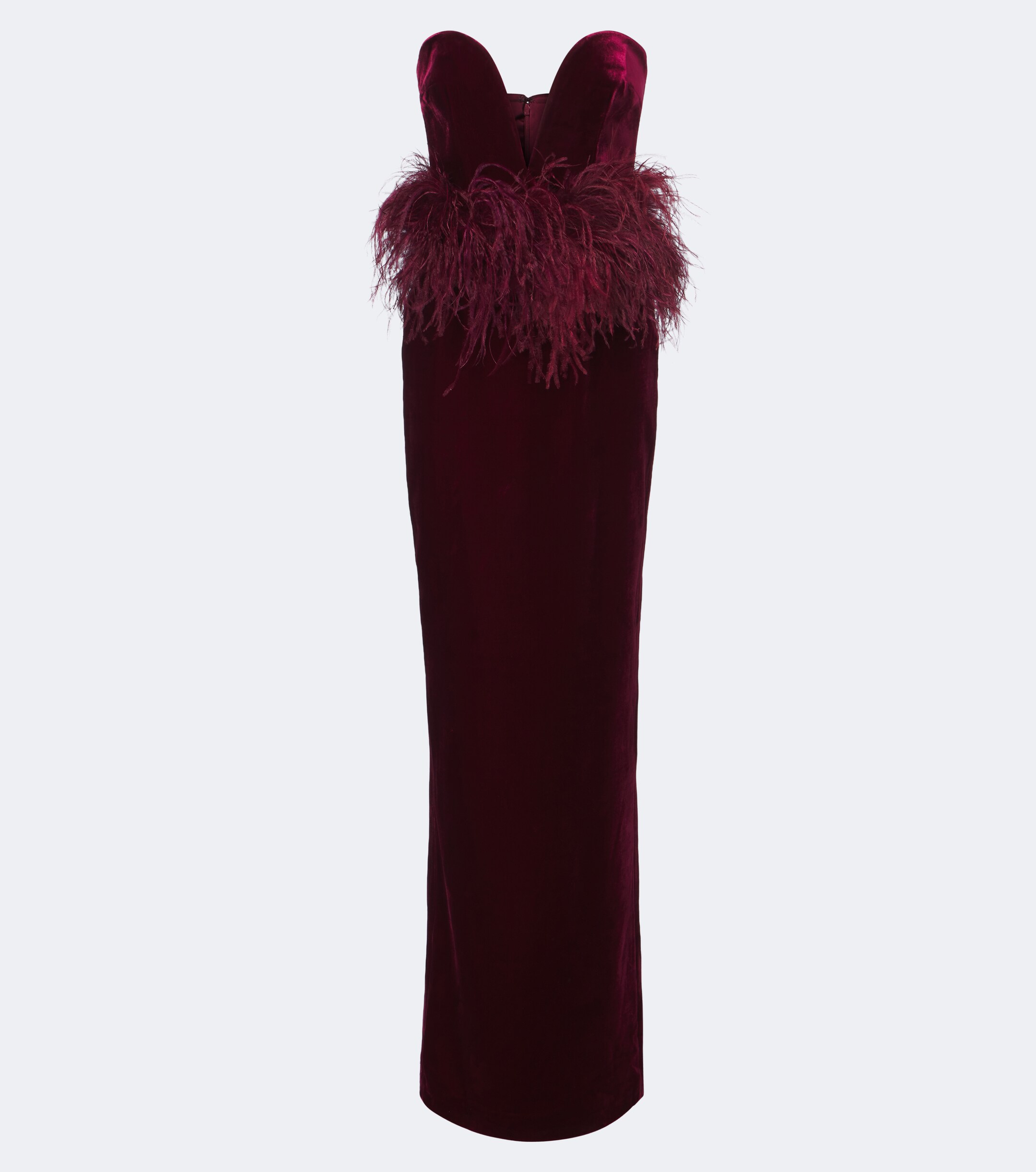 The New Arrivals Ilkyaz Ozel The New Arrivals Ilkyaz Ozel Sienna feather-trimmed velvet gown