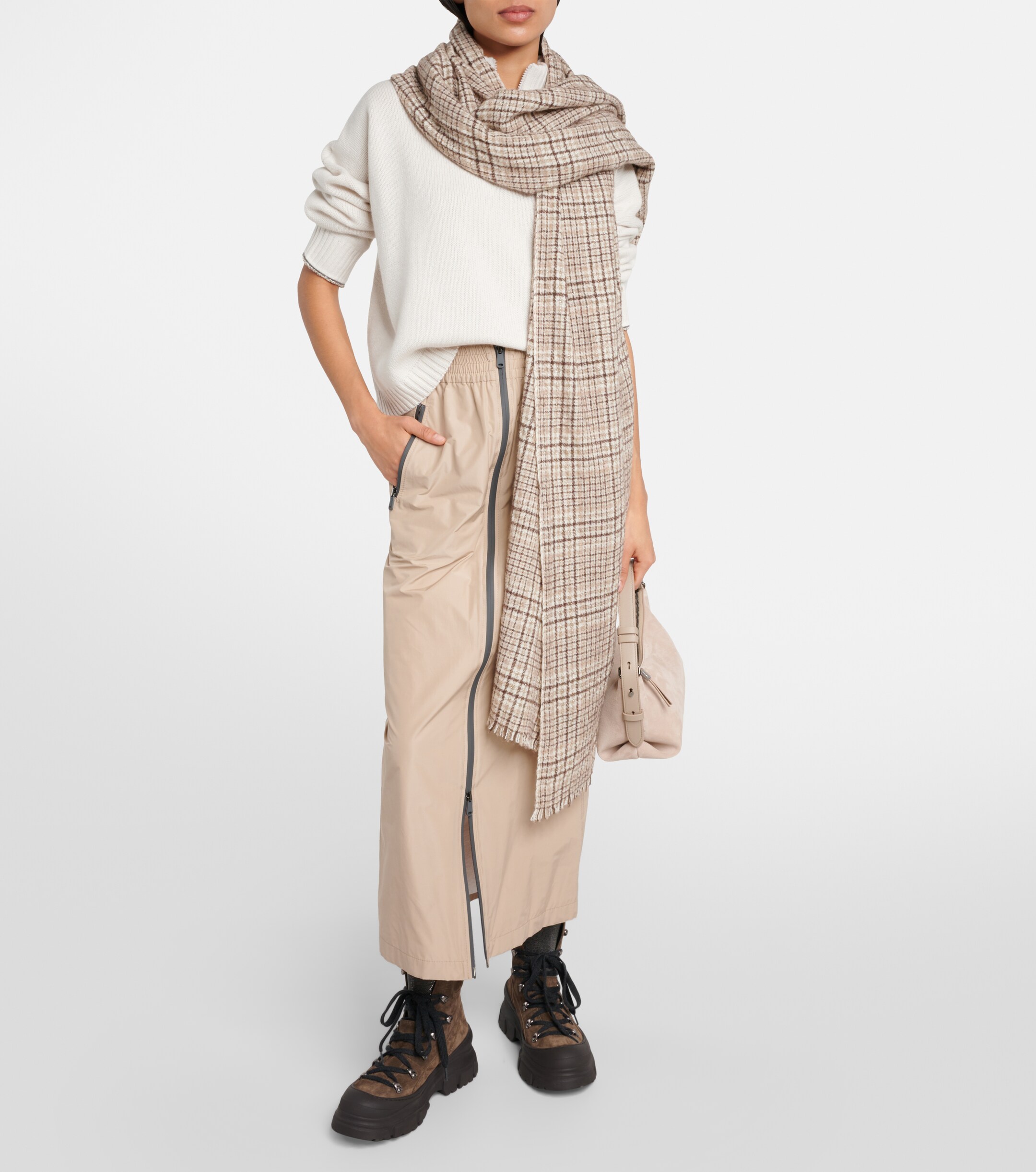 Brunello Cucinelli - Wool, cashmere, and silk half-zip sweater | Plush