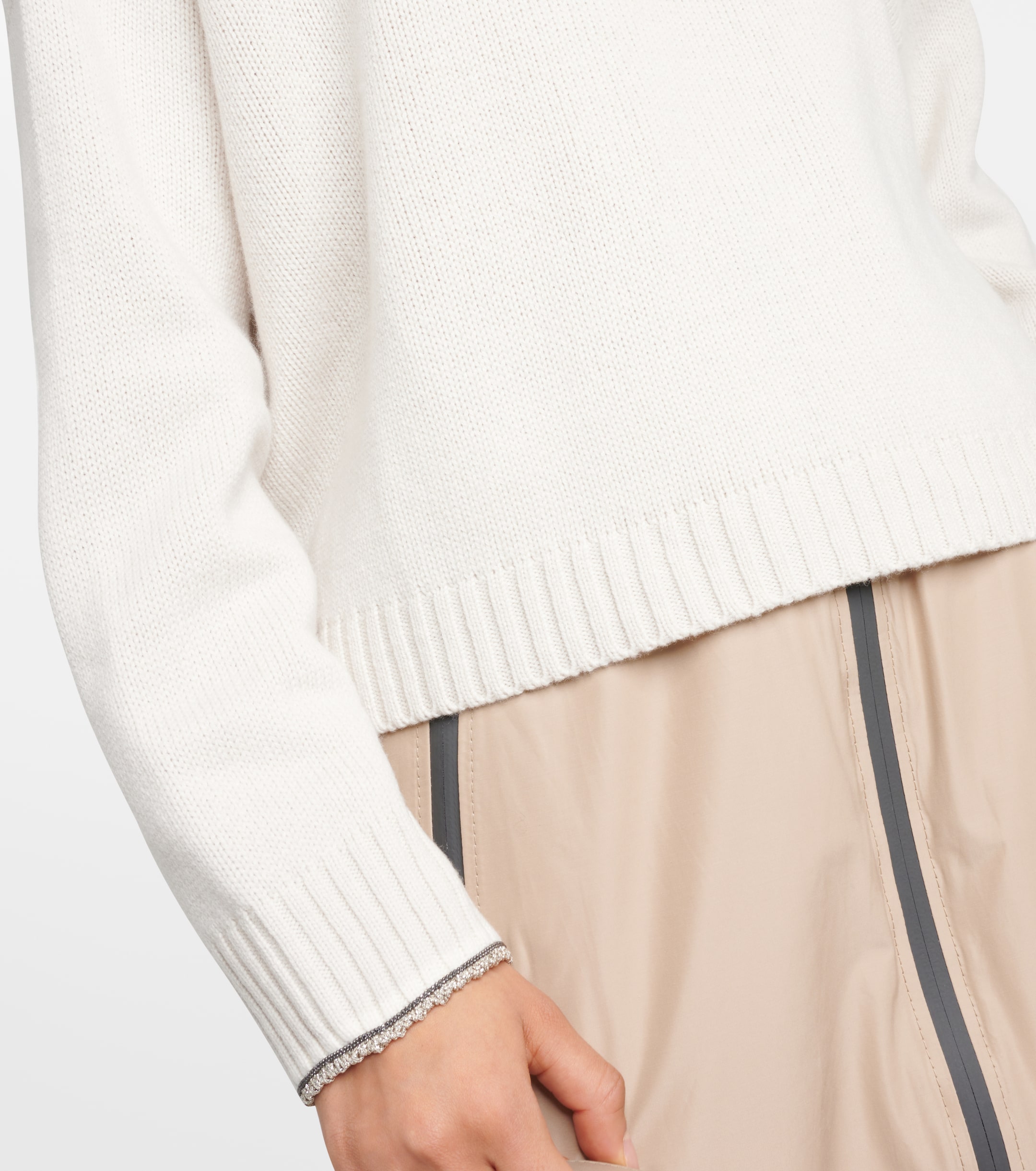 Brunello Cucinelli Brunello Cucinelli Wool, cashmere, and silk half-zip sweater