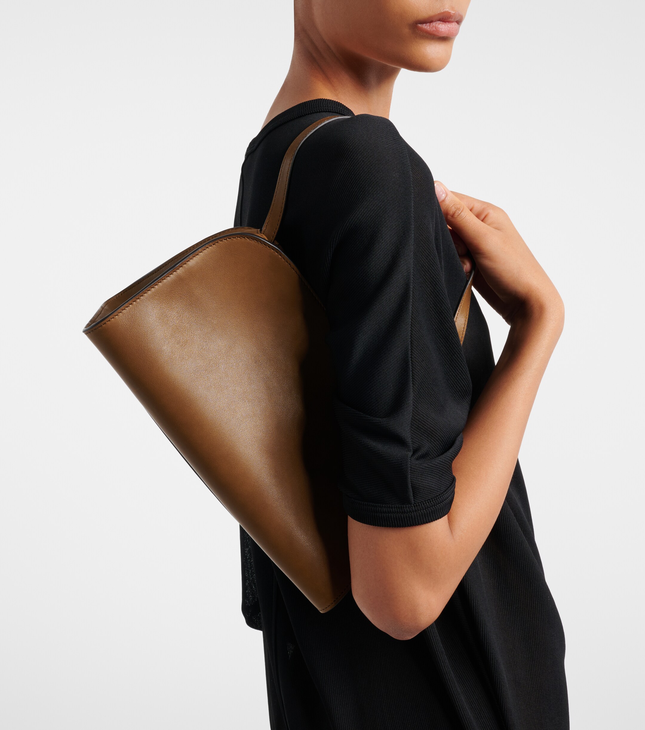 The Row Peggy leather clutch