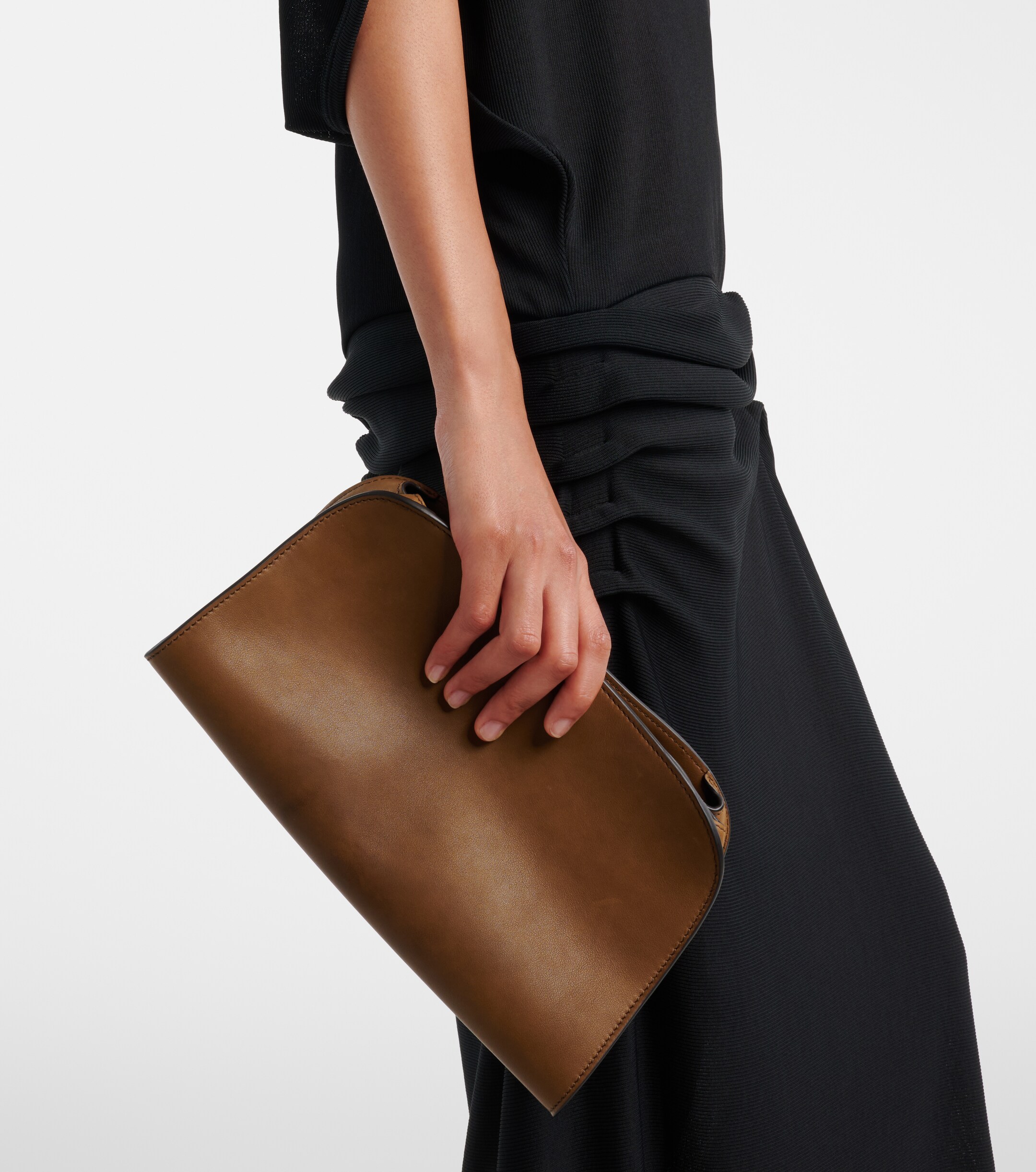 The Row Peggy leather clutch