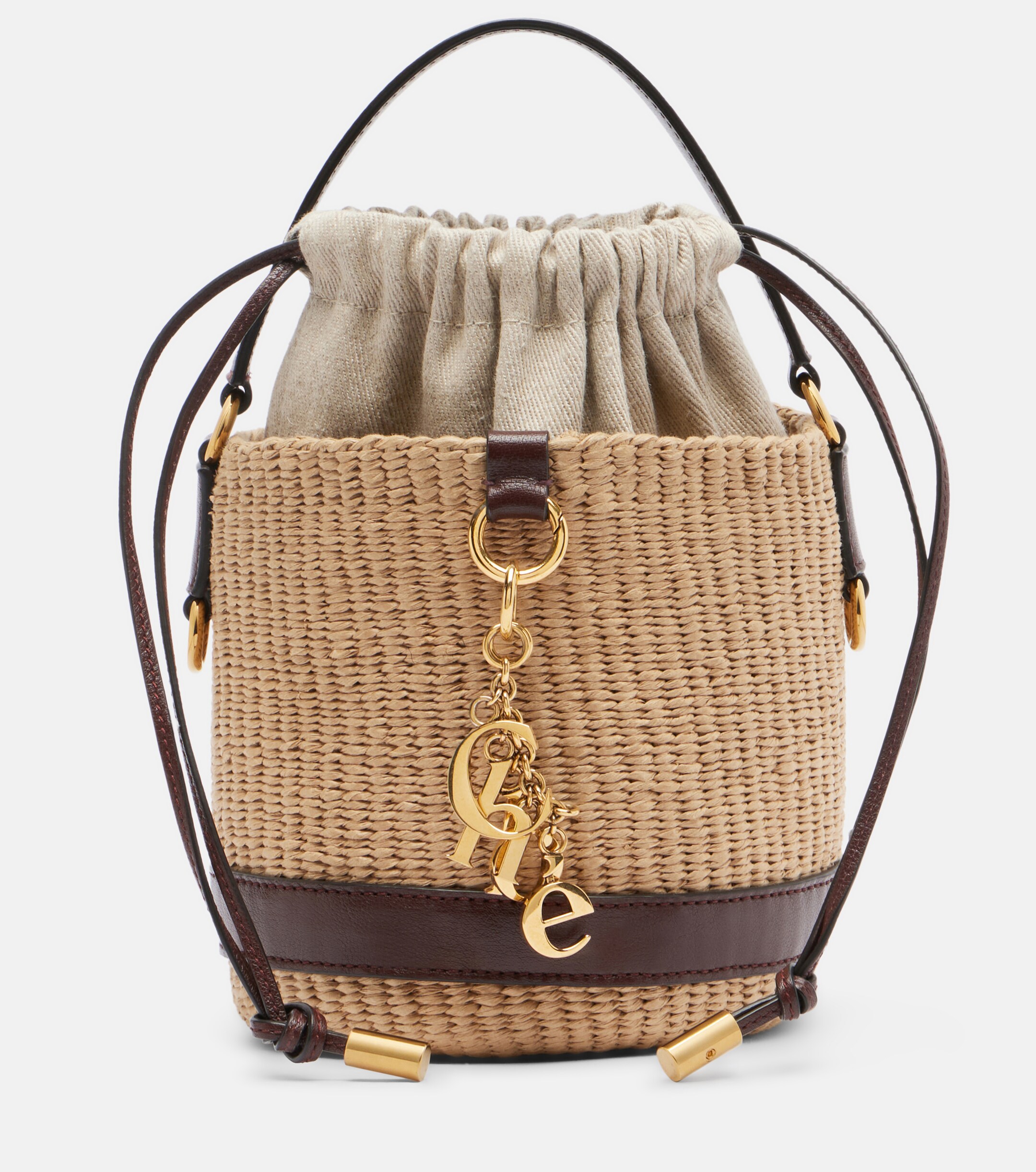 Chloé Small leather-trimmed basket bag