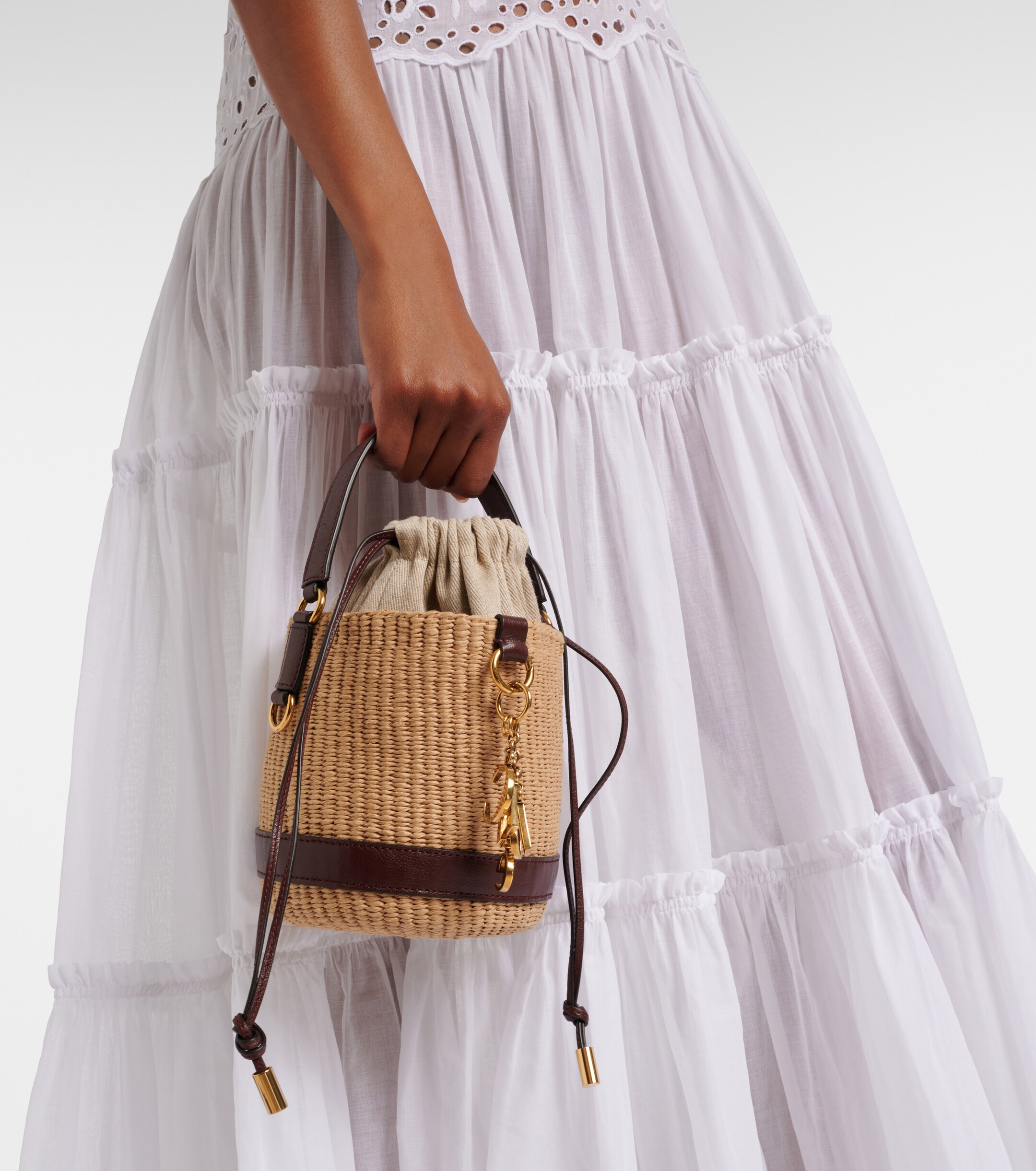 Chloé Small leather-trimmed basket bag