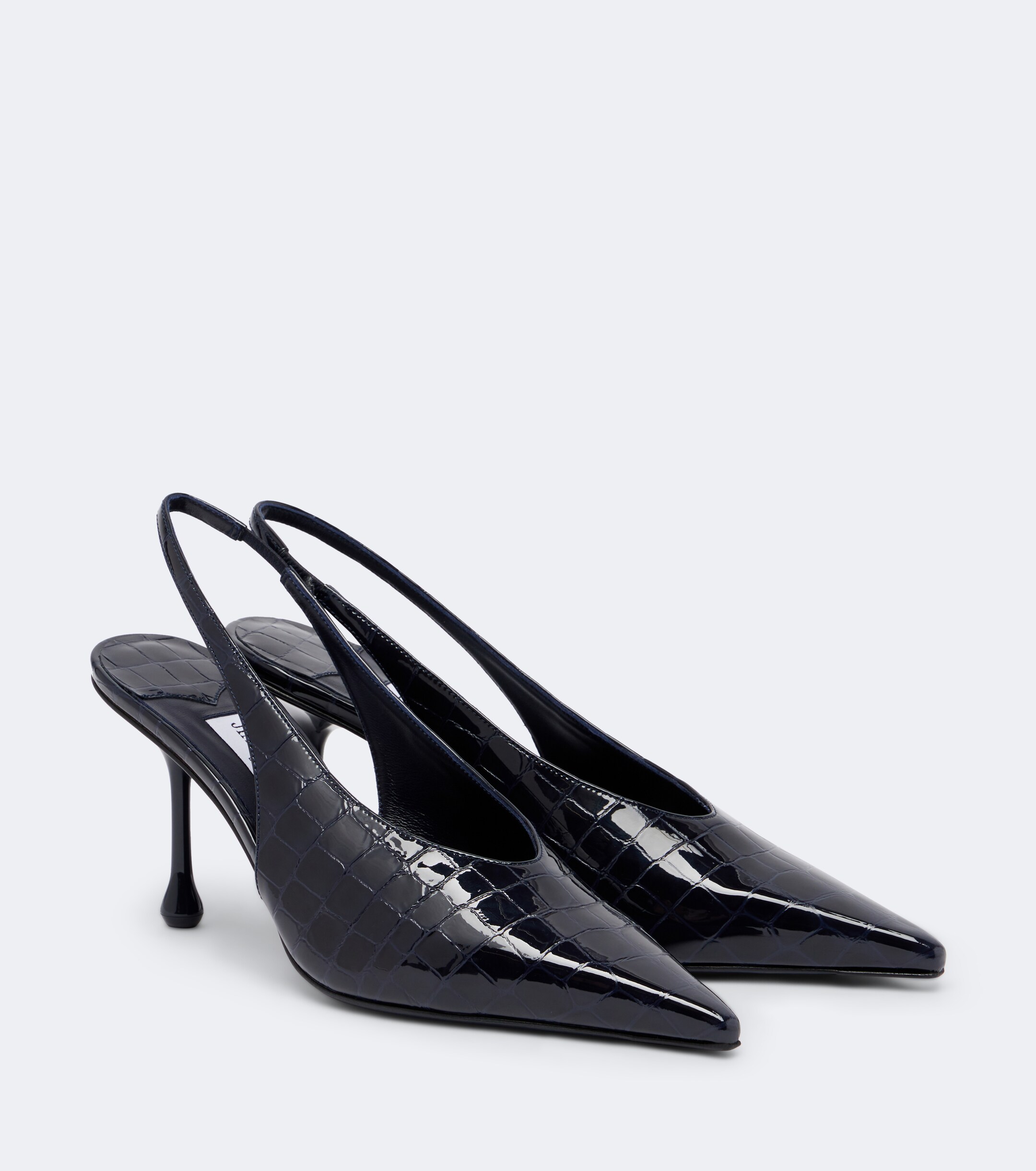 JIMMY CHOO Jimmy Choo Isa croc-effect leather slingback pumps