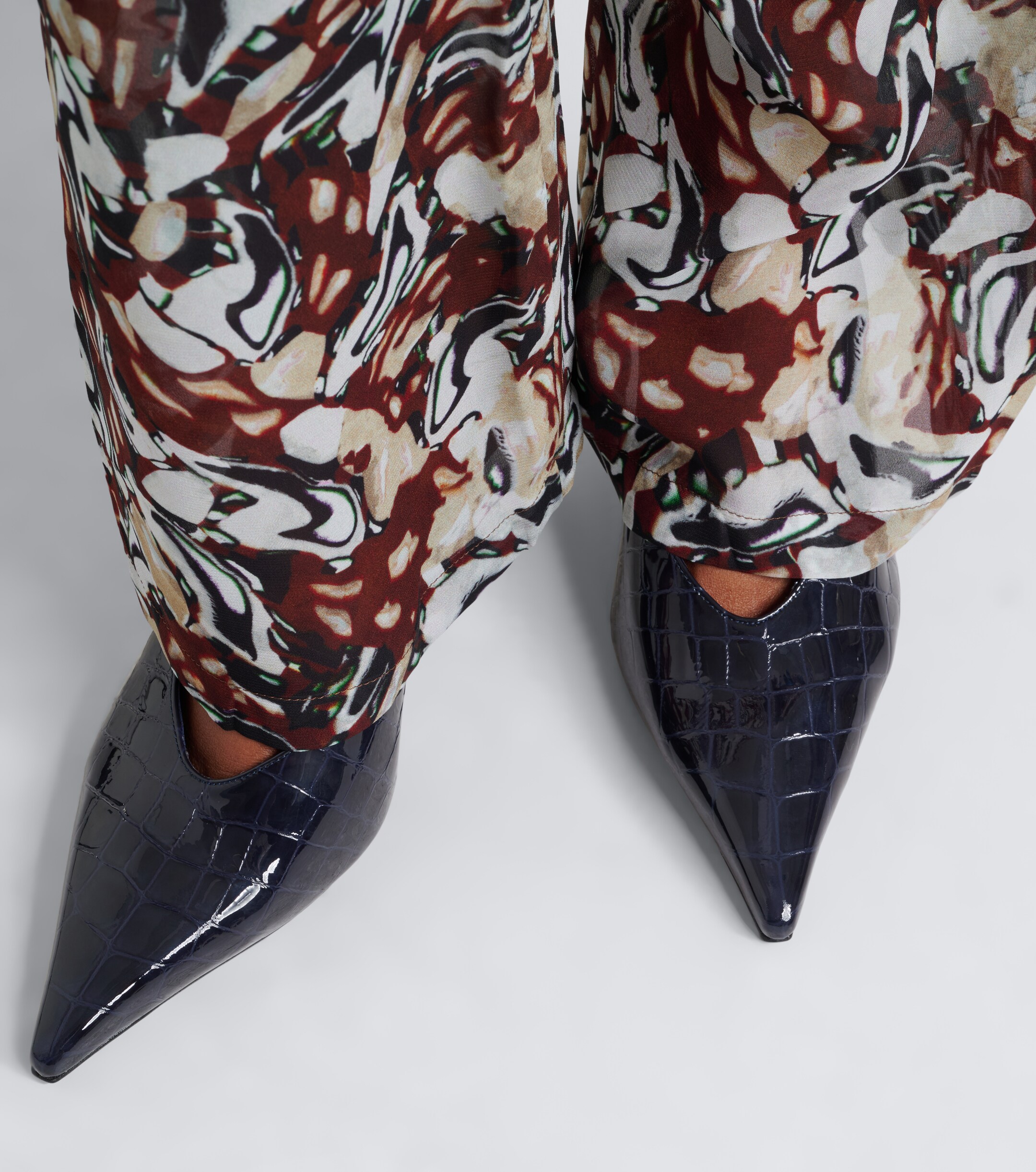 JIMMY CHOO Jimmy Choo Isa croc-effect leather slingback pumps