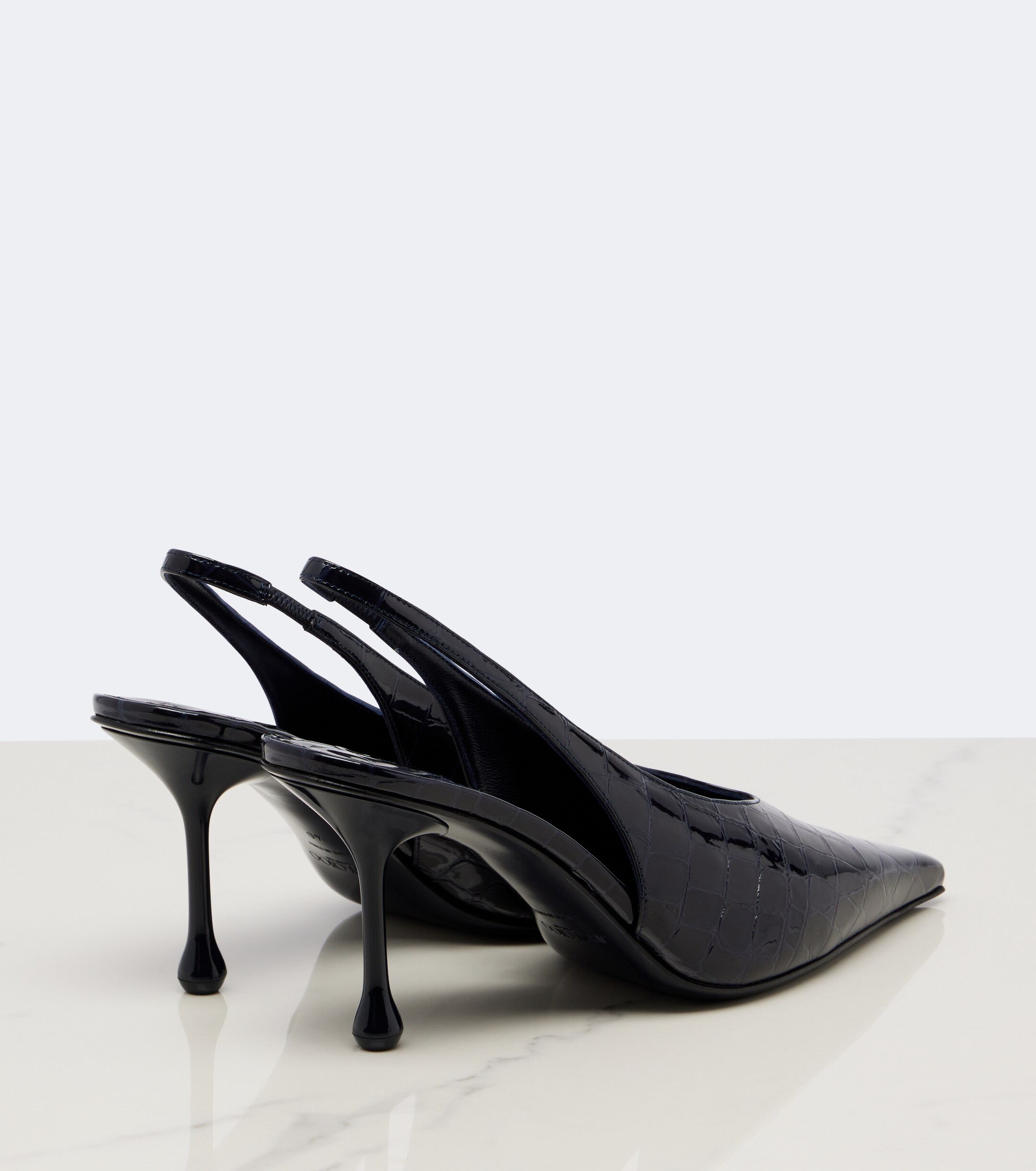 JIMMY CHOO Jimmy Choo Isa croc-effect leather slingback pumps