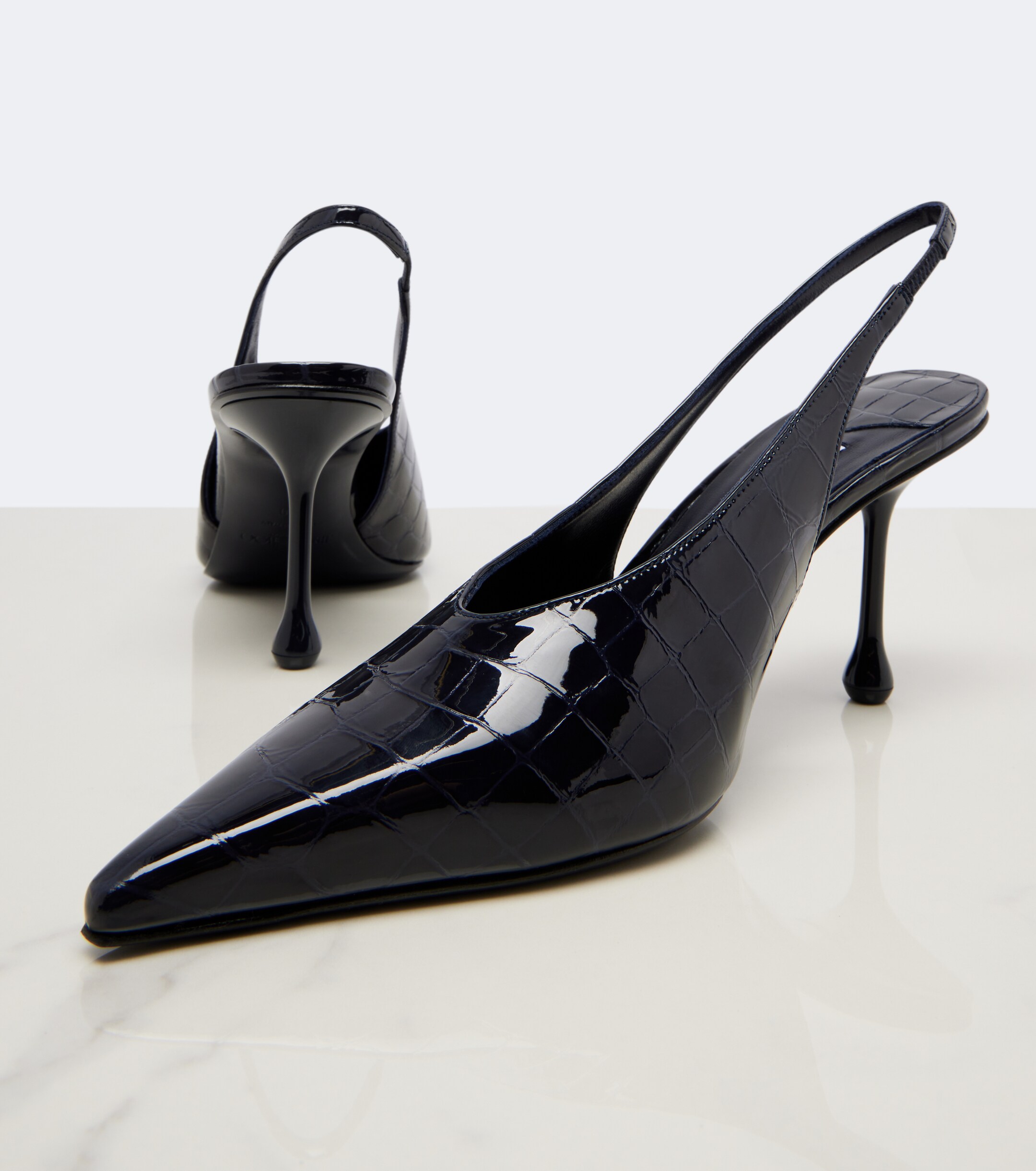 JIMMY CHOO Jimmy Choo Isa croc-effect leather slingback pumps