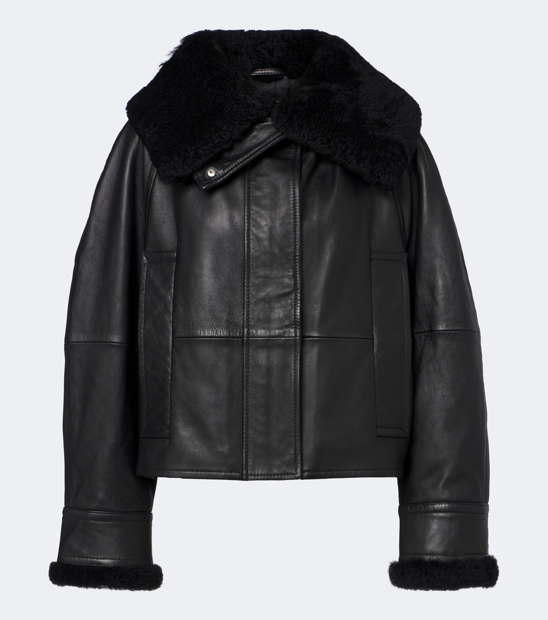 Sportmax Sportmax Padded shearling-trimmed leather jacket