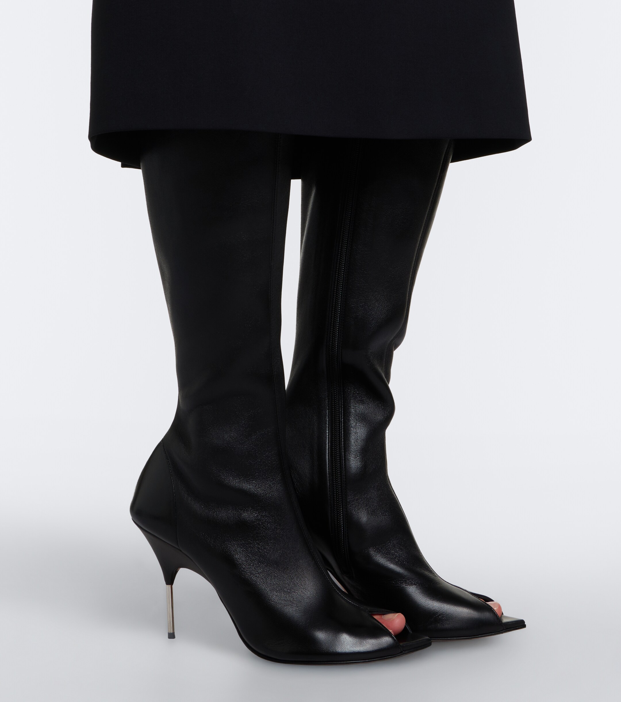 AMINA MUADDI Amina Muaddi Bruna leather knee-high boots
