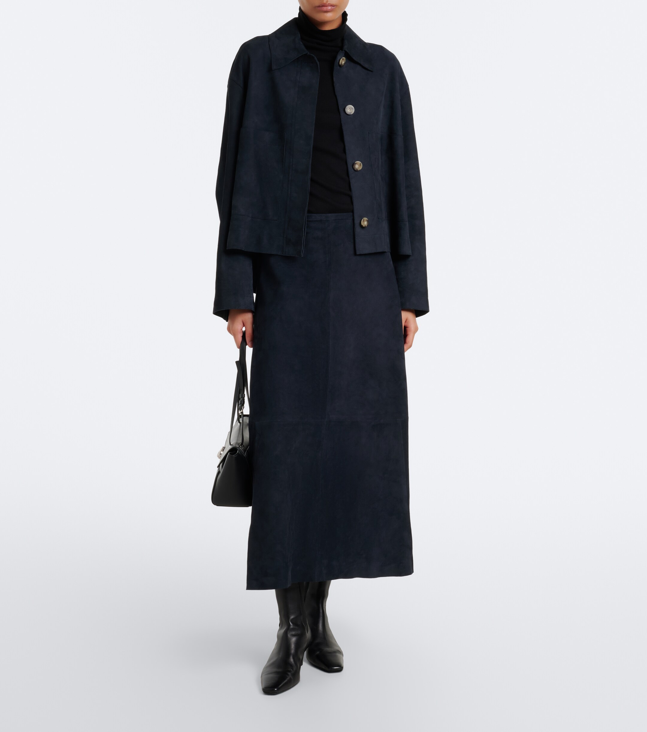 JOSEPH Joseph Helius suede midi skirt