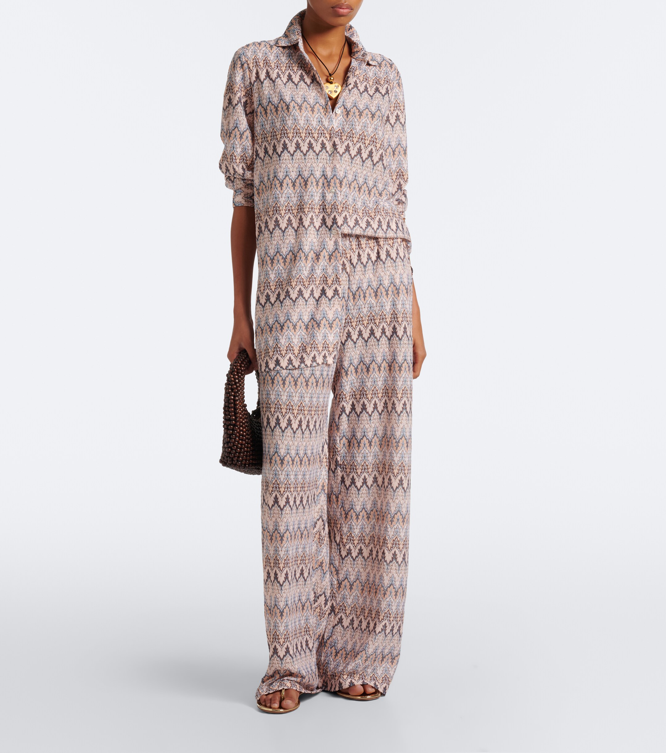 Melissa Odabash Melissa Odabash Daria chevron knitted shirt
