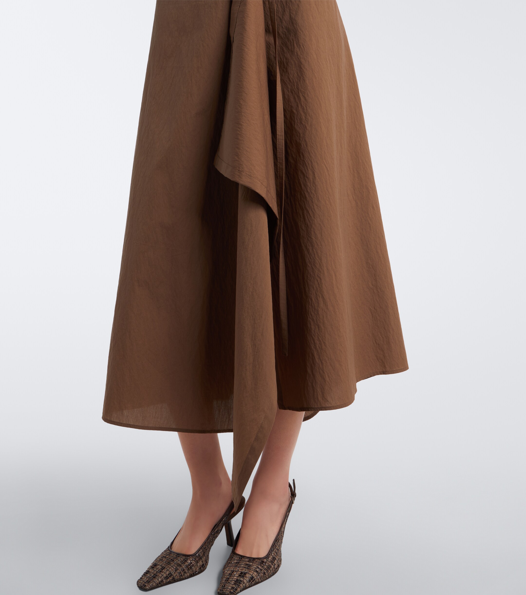 Brunello Cucinelli Brunello Cucinelli Draped cotton-blend wrap skirt