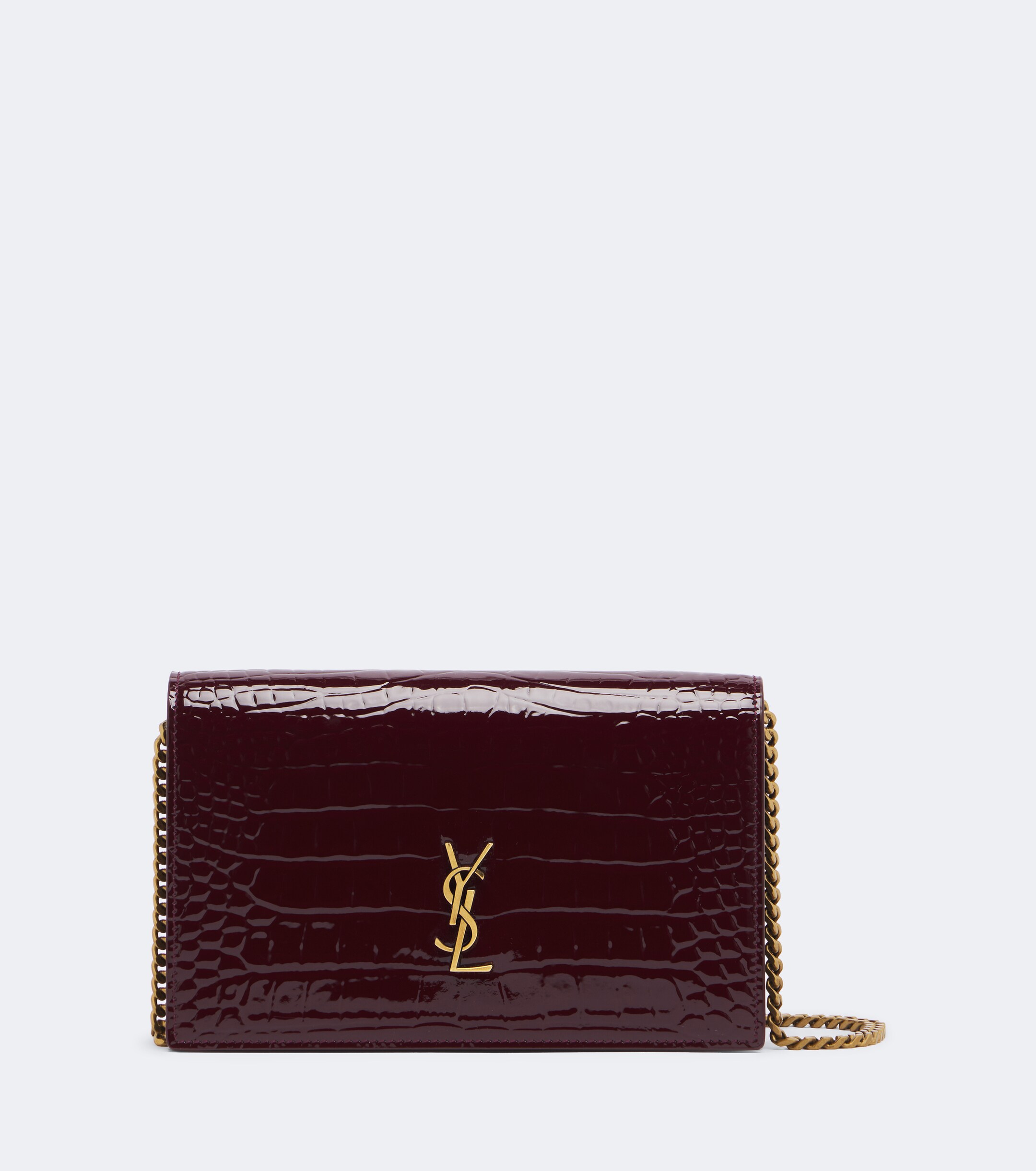 Saint Laurent Saint Laurent Cassandre patent leather wallet on chain