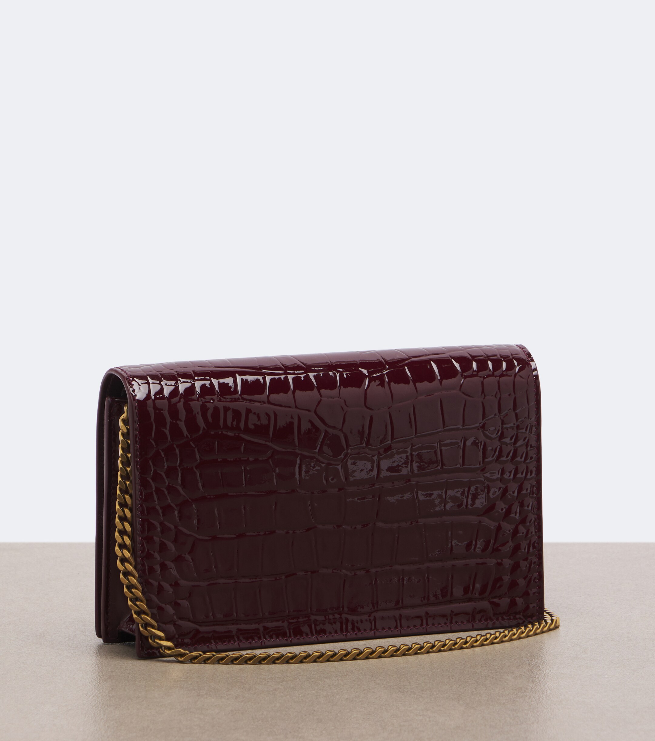 Saint Laurent Saint Laurent Cassandre patent leather wallet on chain