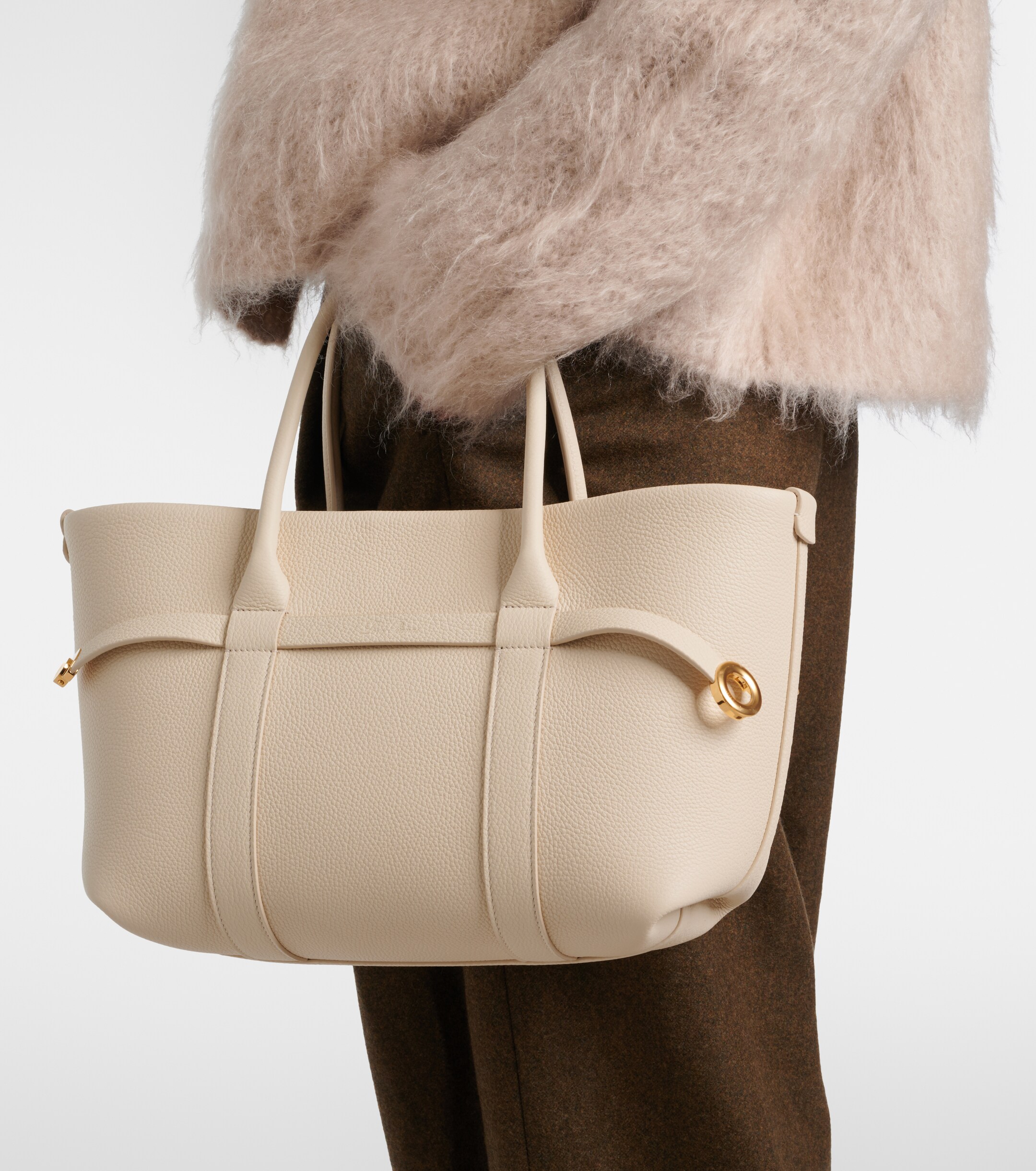 Loro Piana Ghiera Small leather shopper