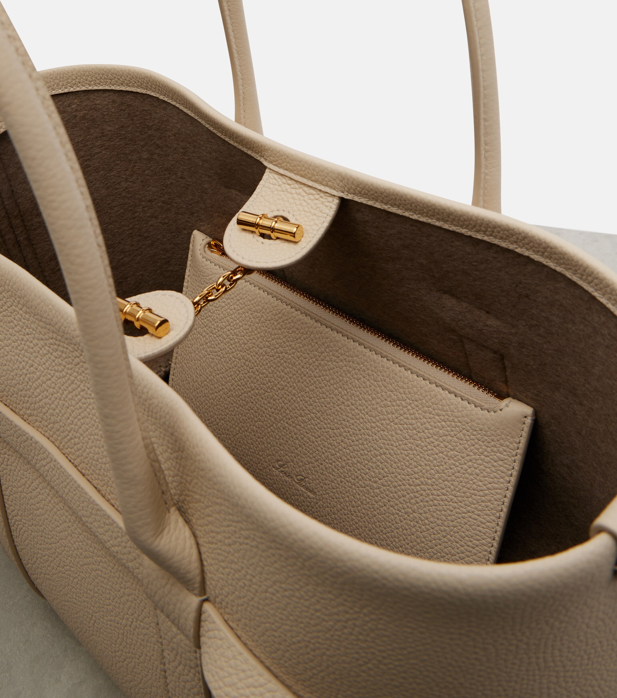 Loro Piana Ghiera Small leather shopper