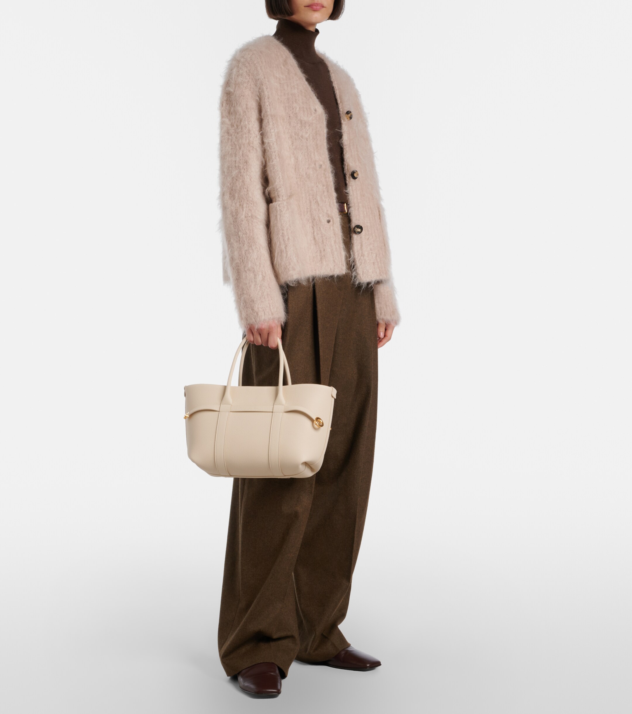 Loro Piana Ghiera Small leather shopper