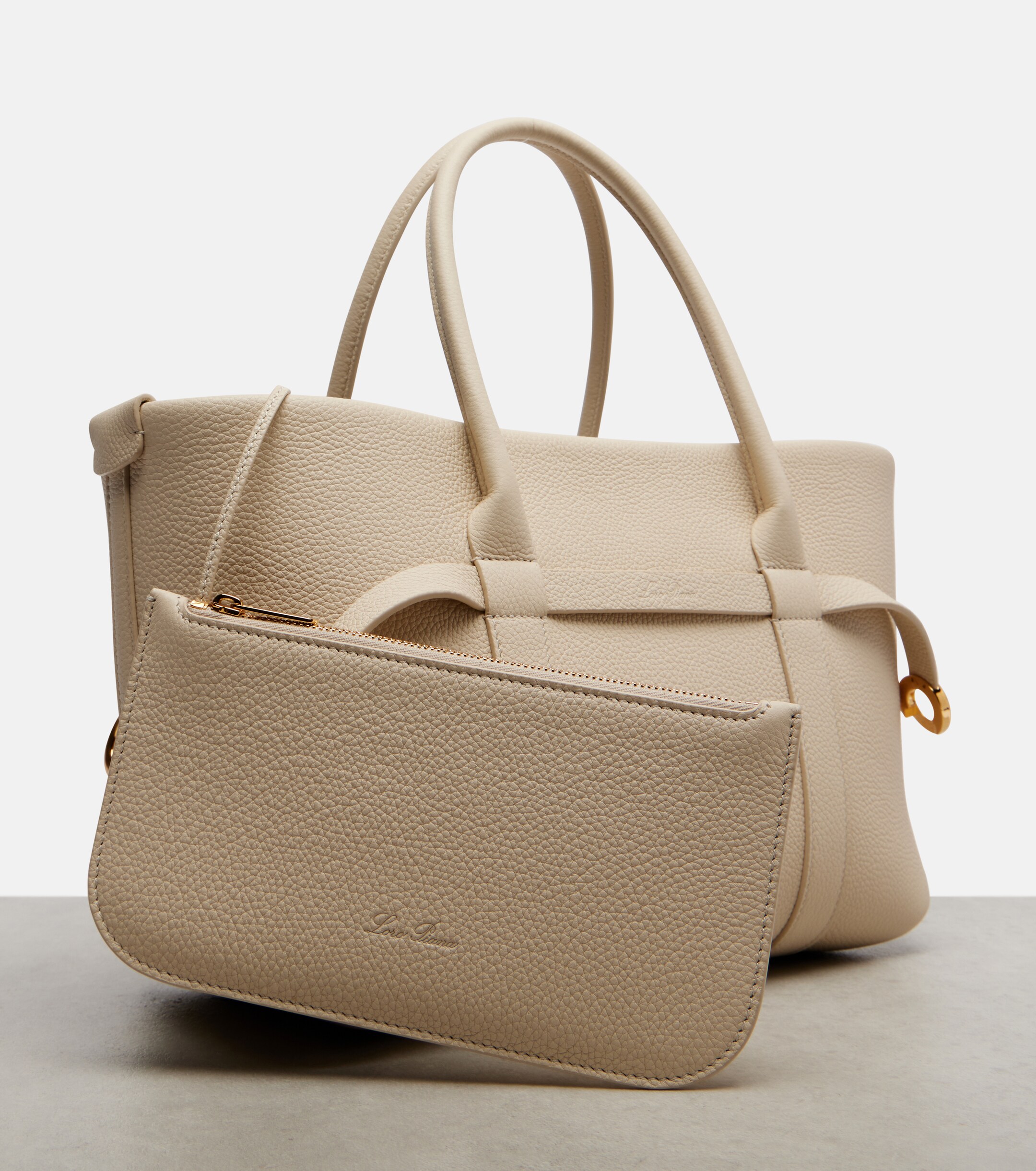 Loro Piana Ghiera Small leather shopper